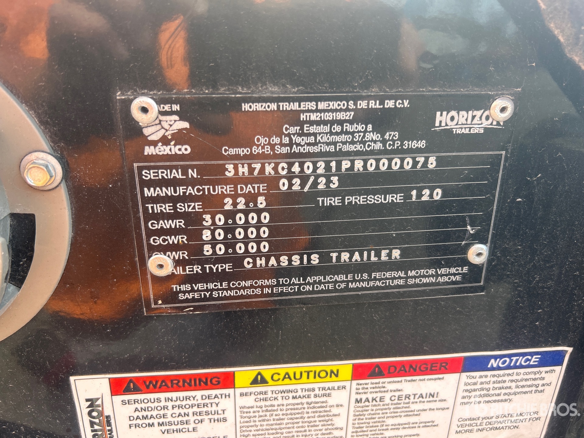 General Appearance with Serial Number / VIN