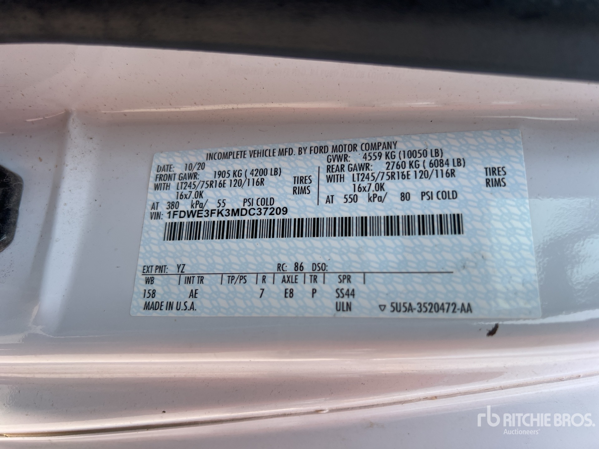 General Appearance with Serial Number / VIN