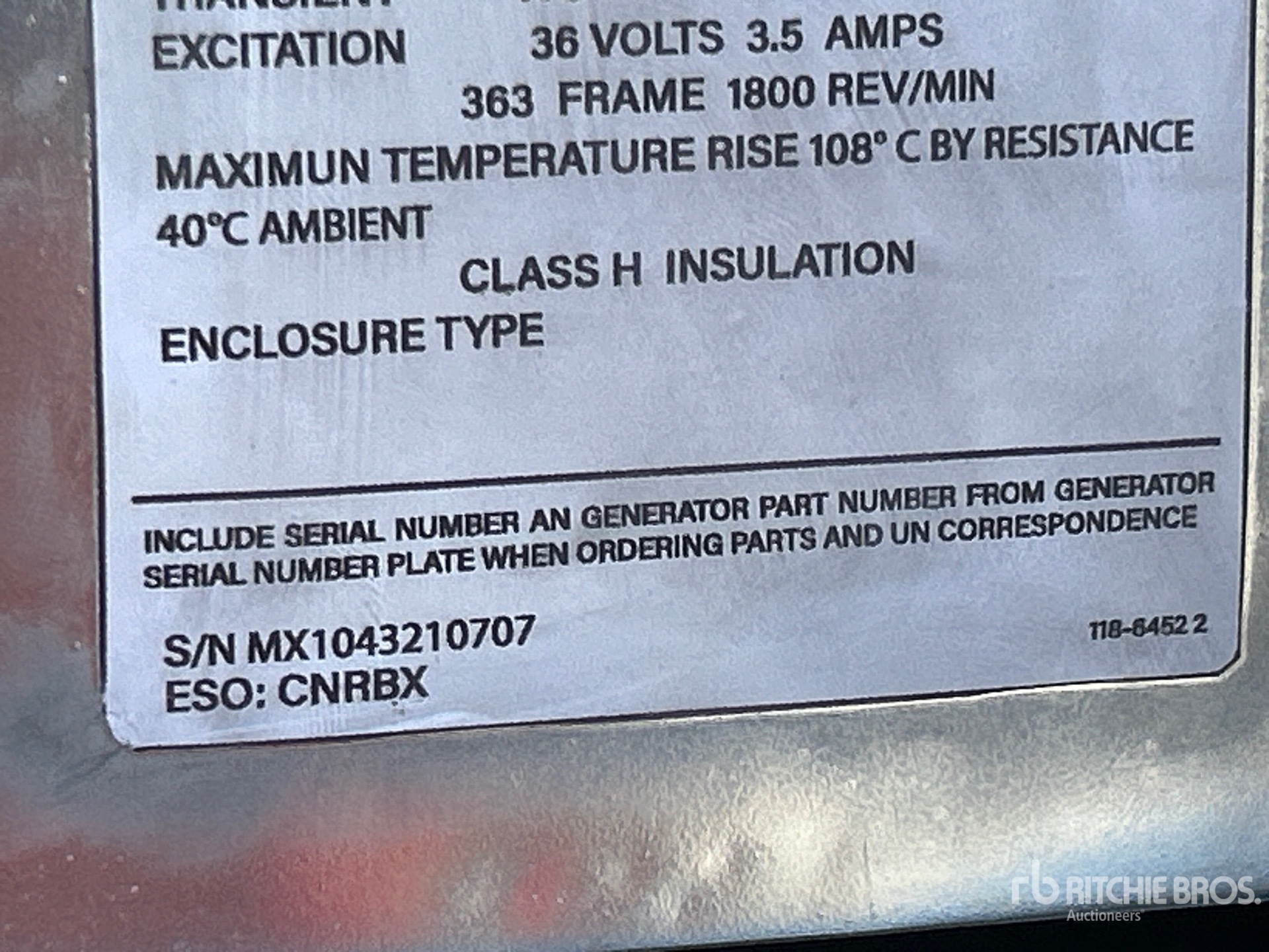 General Appearance with Serial Number / VIN