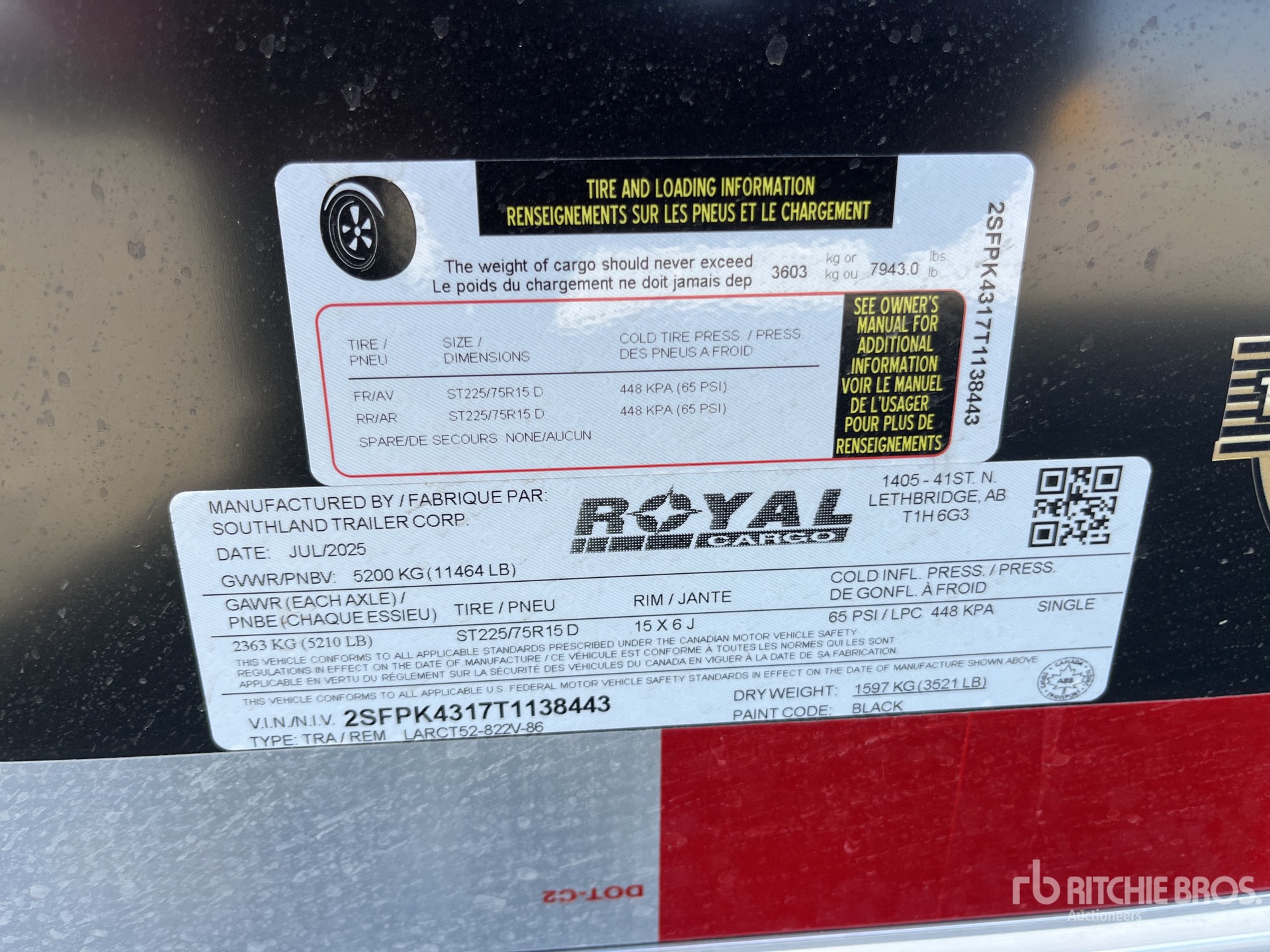 General Appearance with Serial Number / VIN