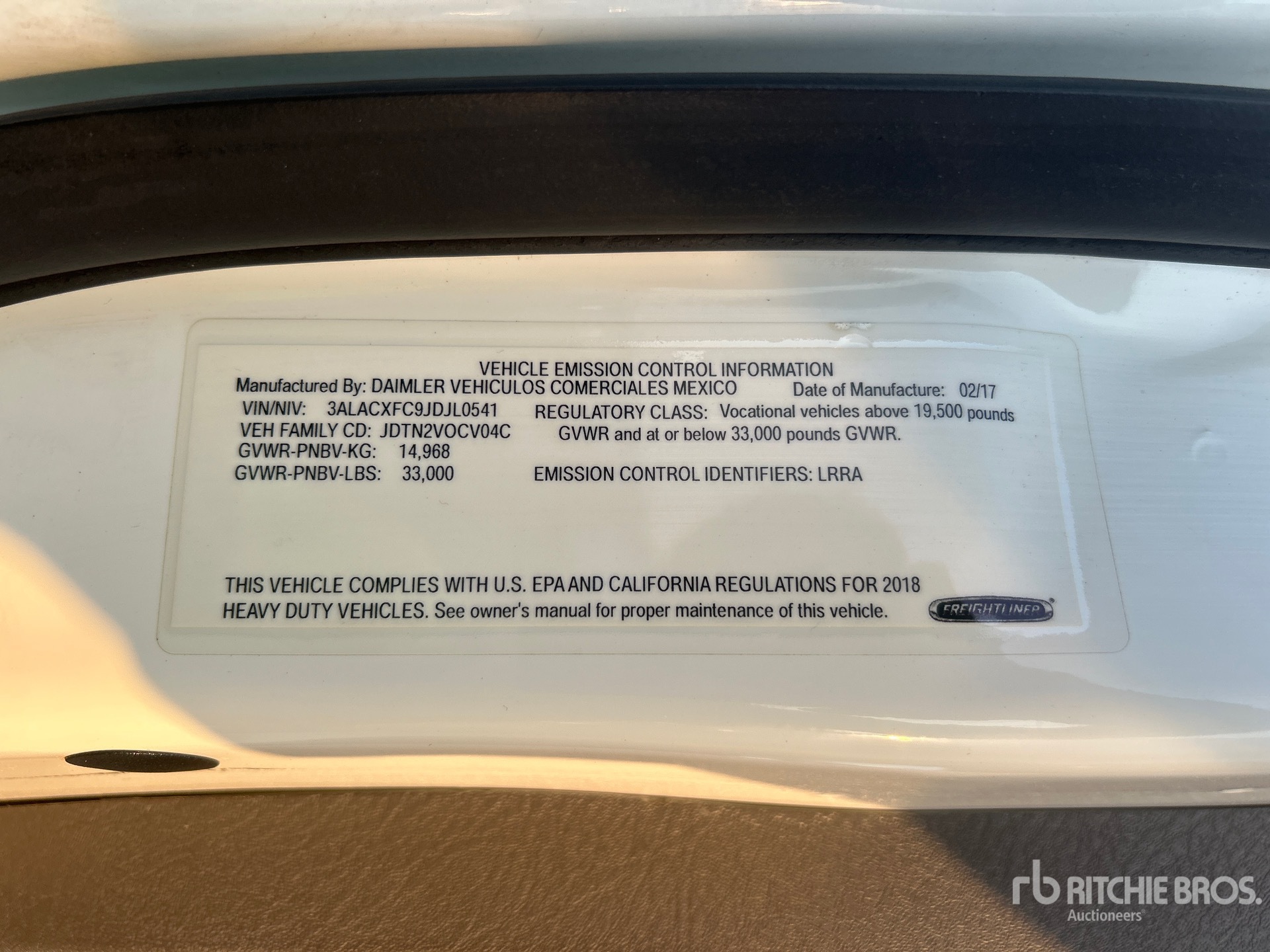General Appearance with Serial Number / VIN