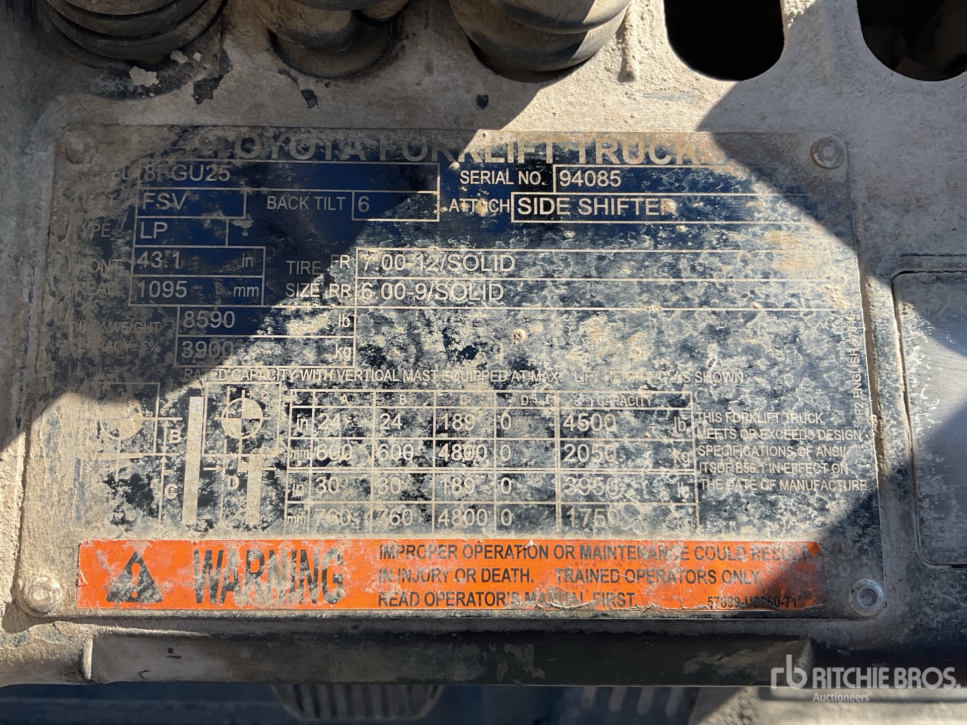 General Appearance with Serial Number / VIN