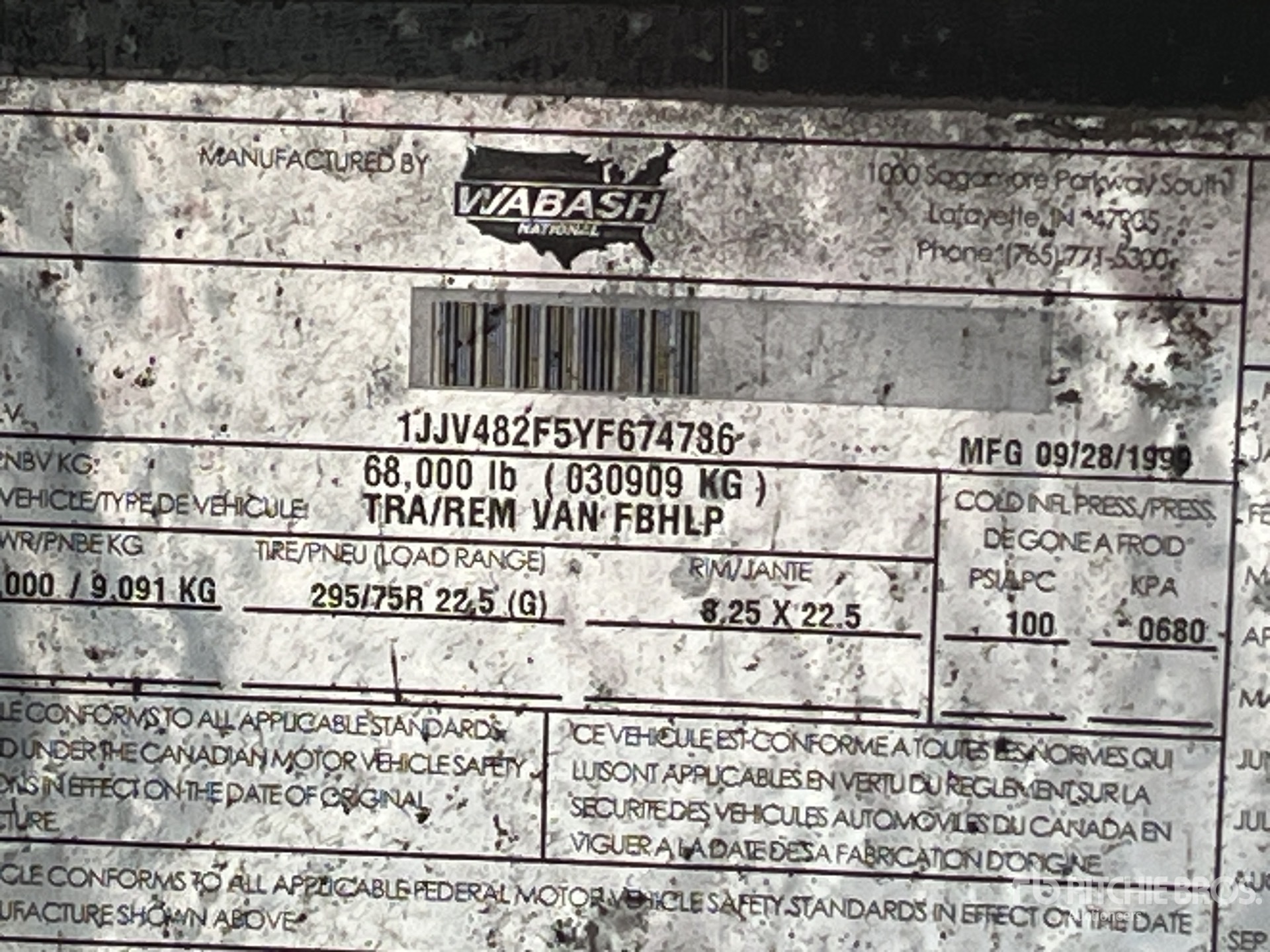 General Appearance with Serial Number / VIN