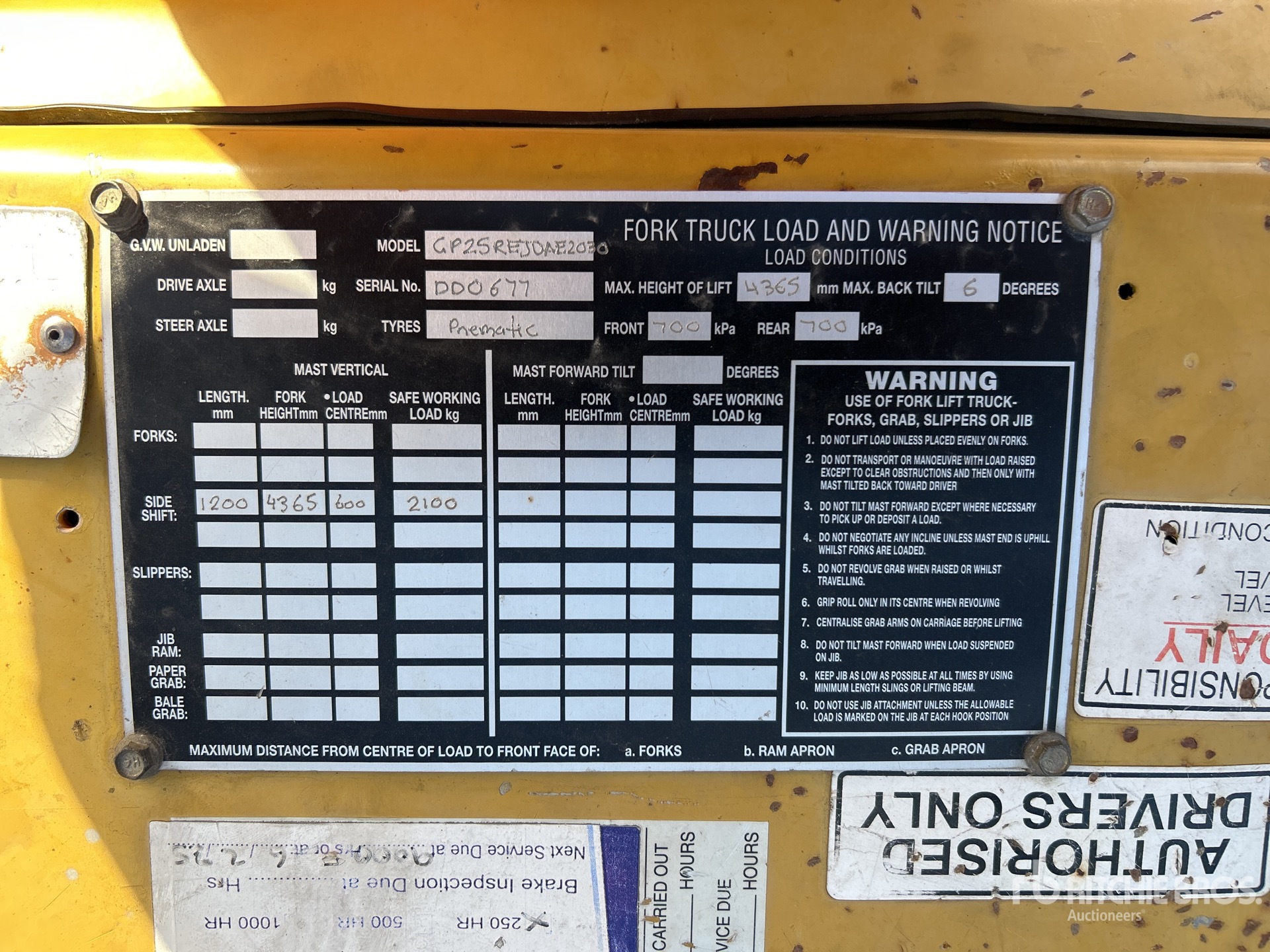 General Appearance with Serial Number / VIN