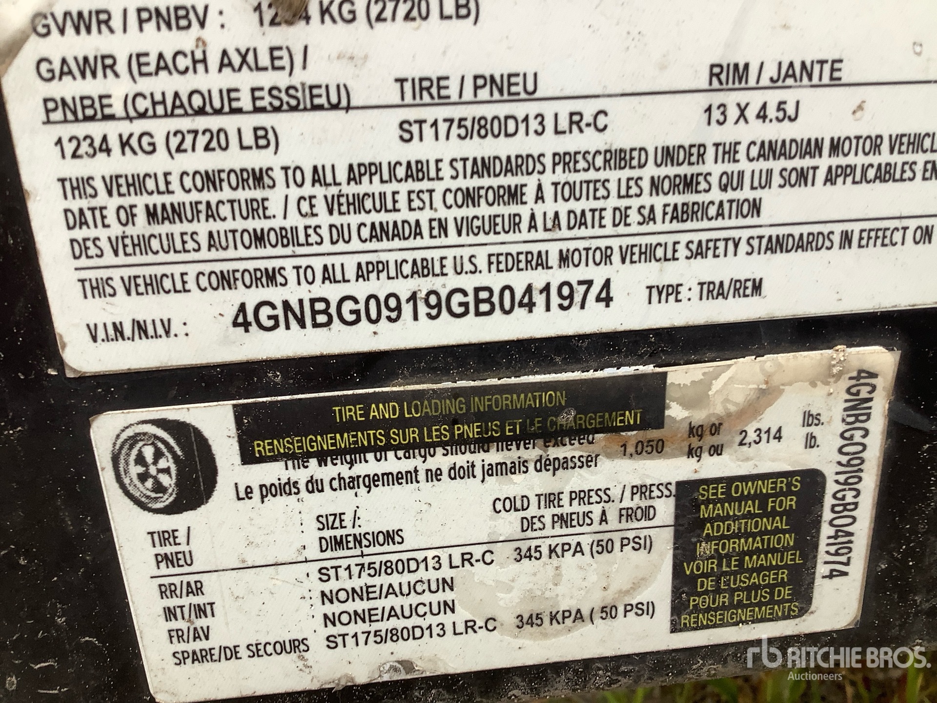 General Appearance with Serial Number / VIN