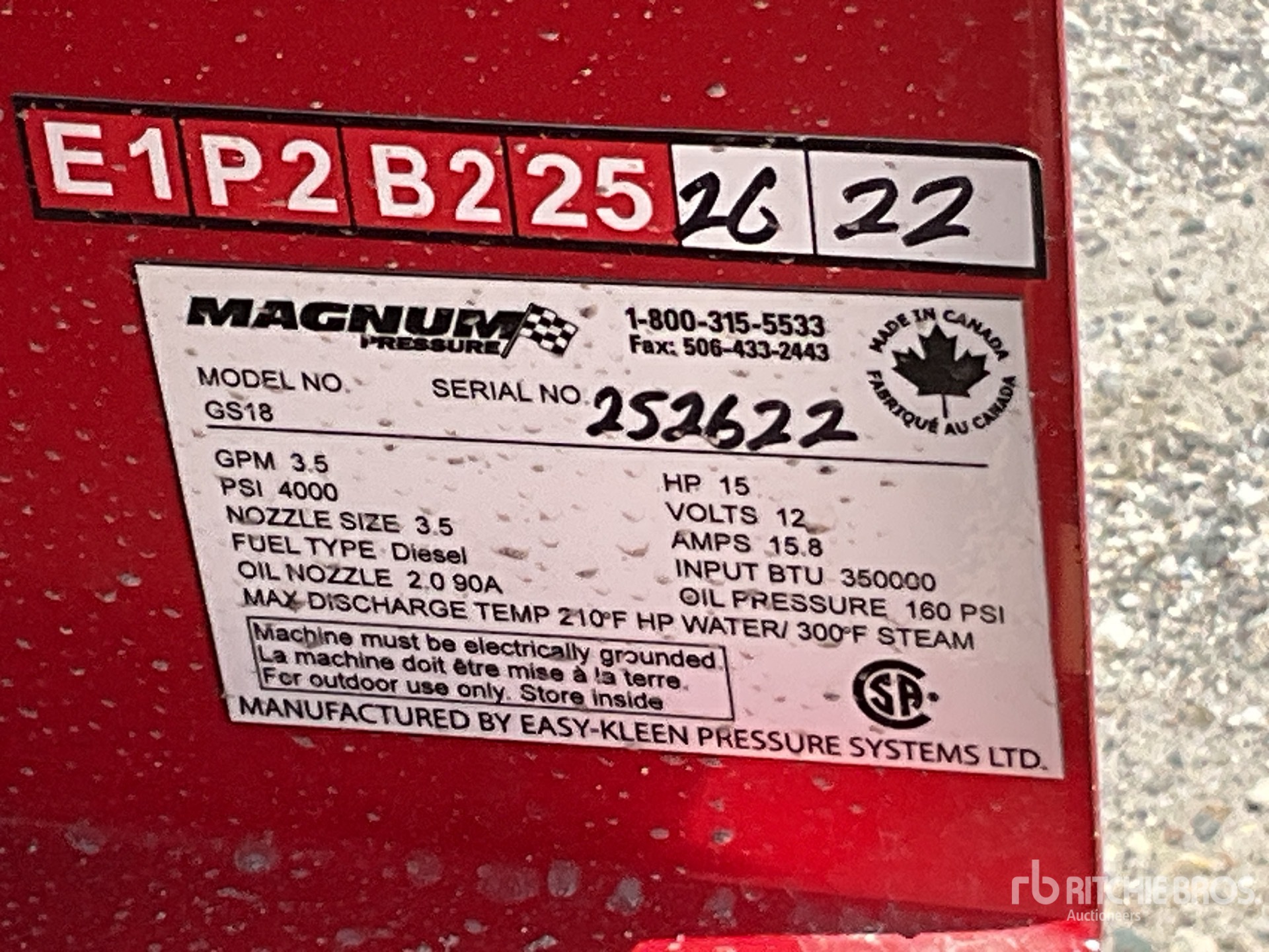 General Appearance with Serial Number / VIN