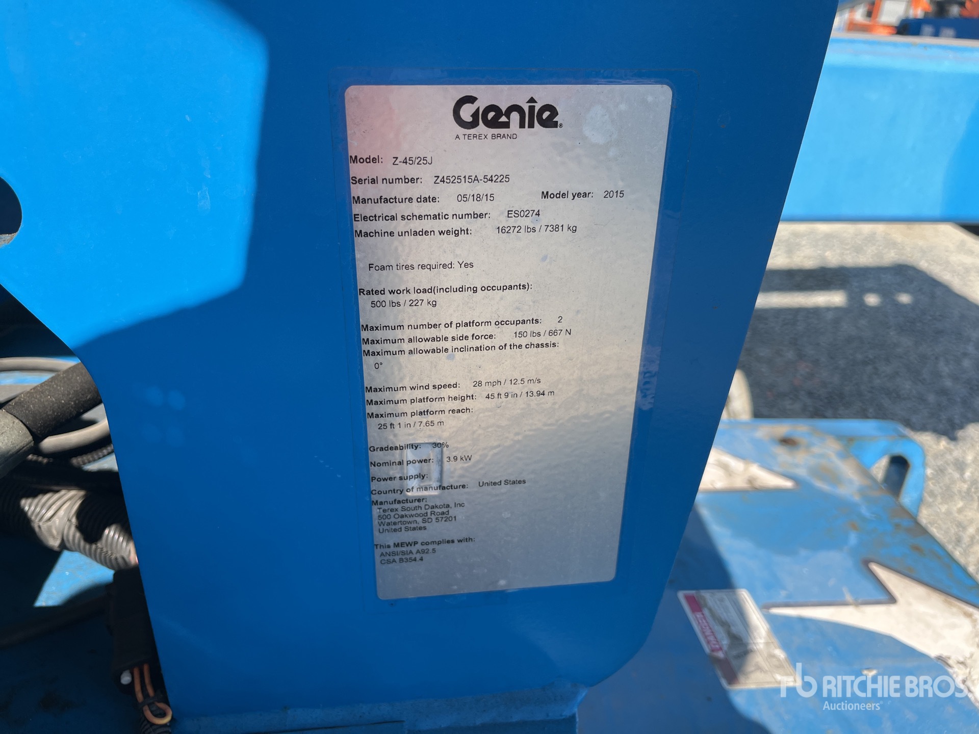 General Appearance with Serial Number / VIN