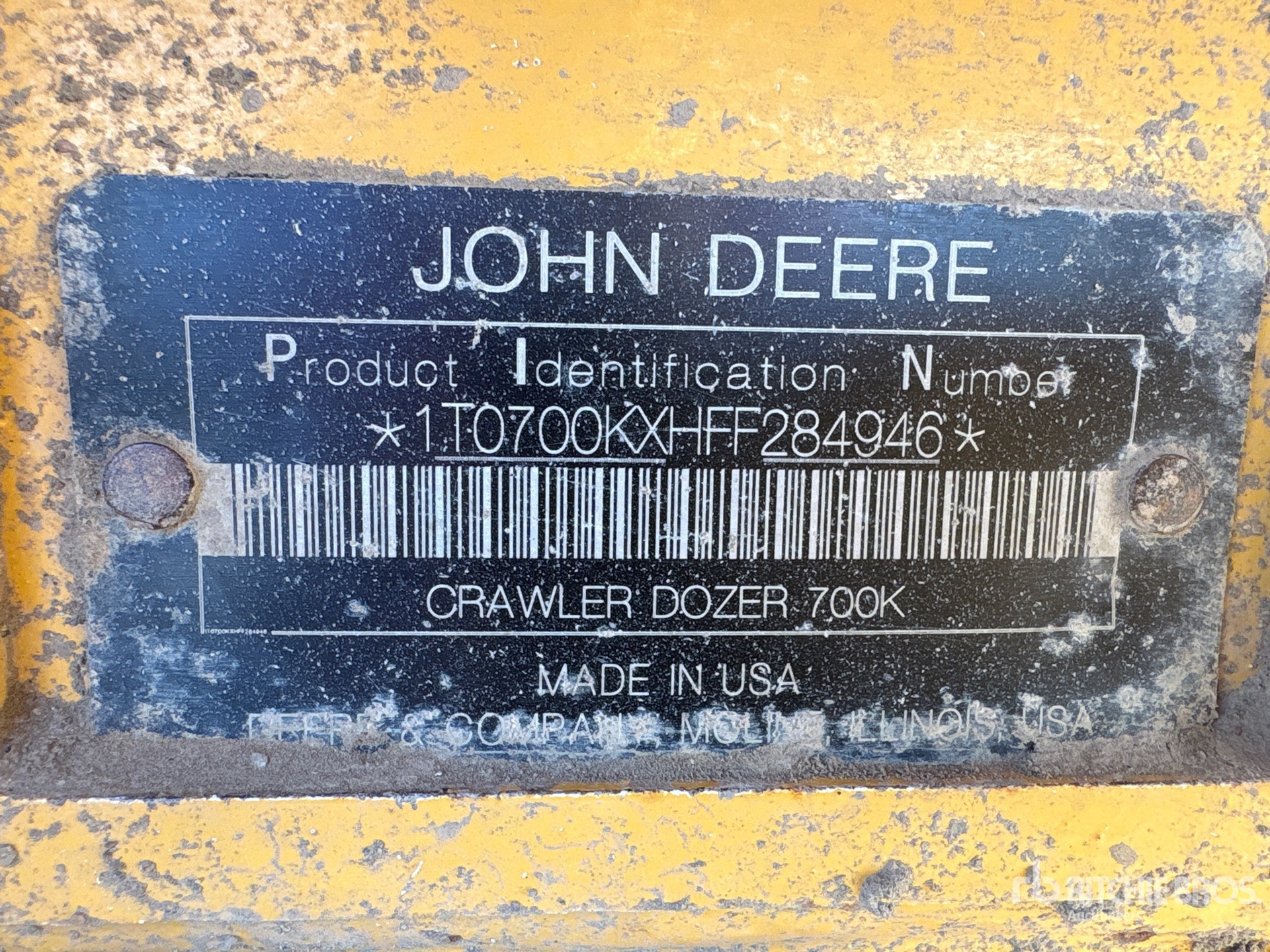 TOPADOR FRONTAL 2015 JOHN DEERE 700K