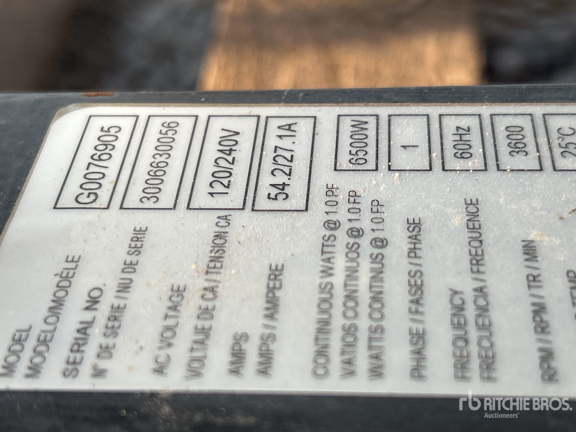 General Appearance with Serial Number / VIN