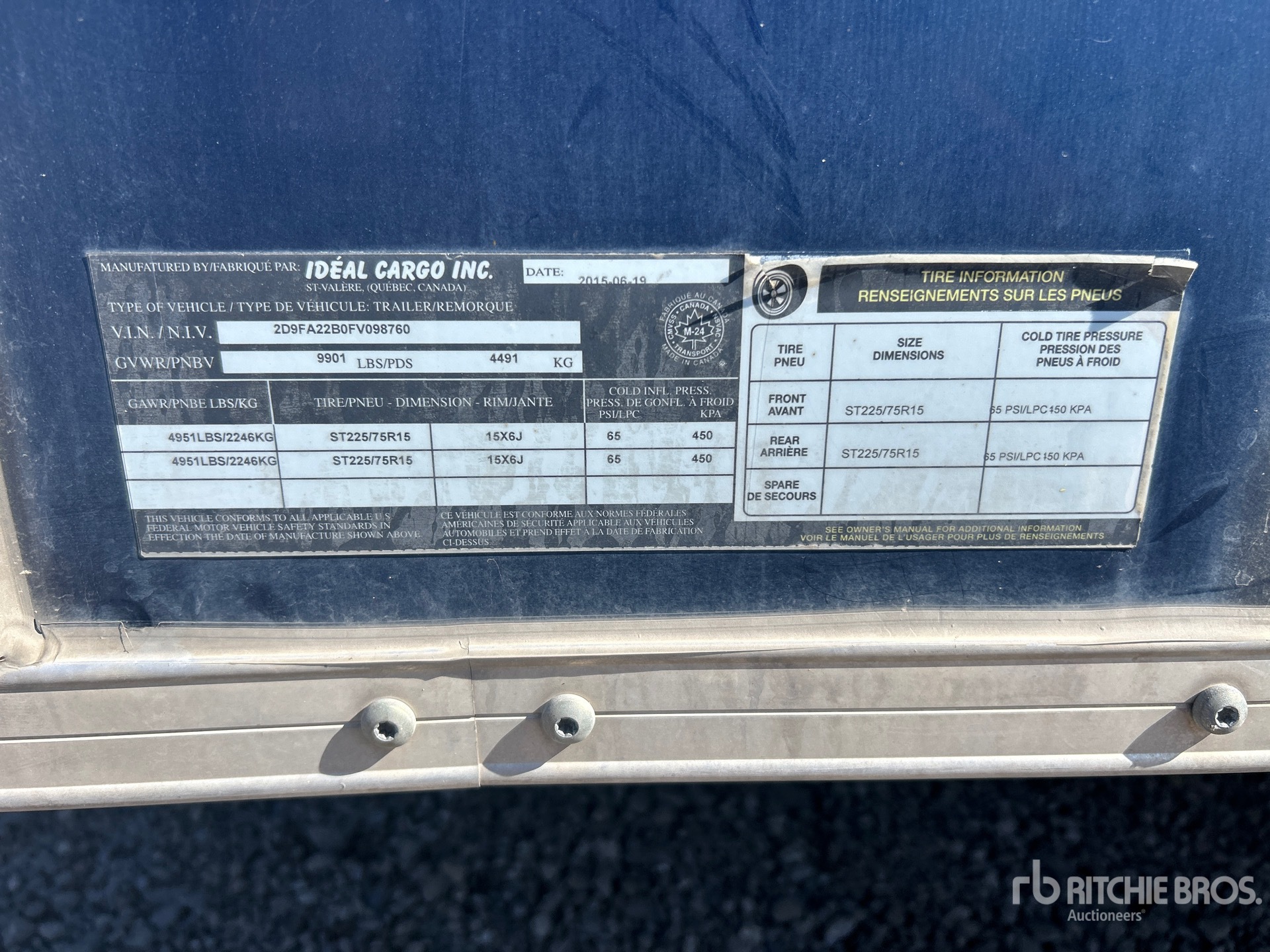 General Appearance with Serial Number / VIN