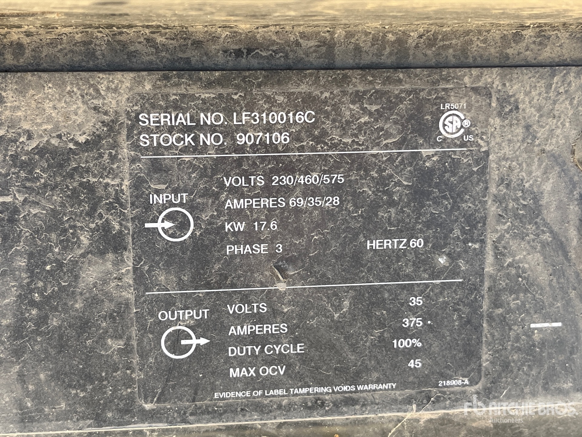 General Appearance with Serial Number / VIN