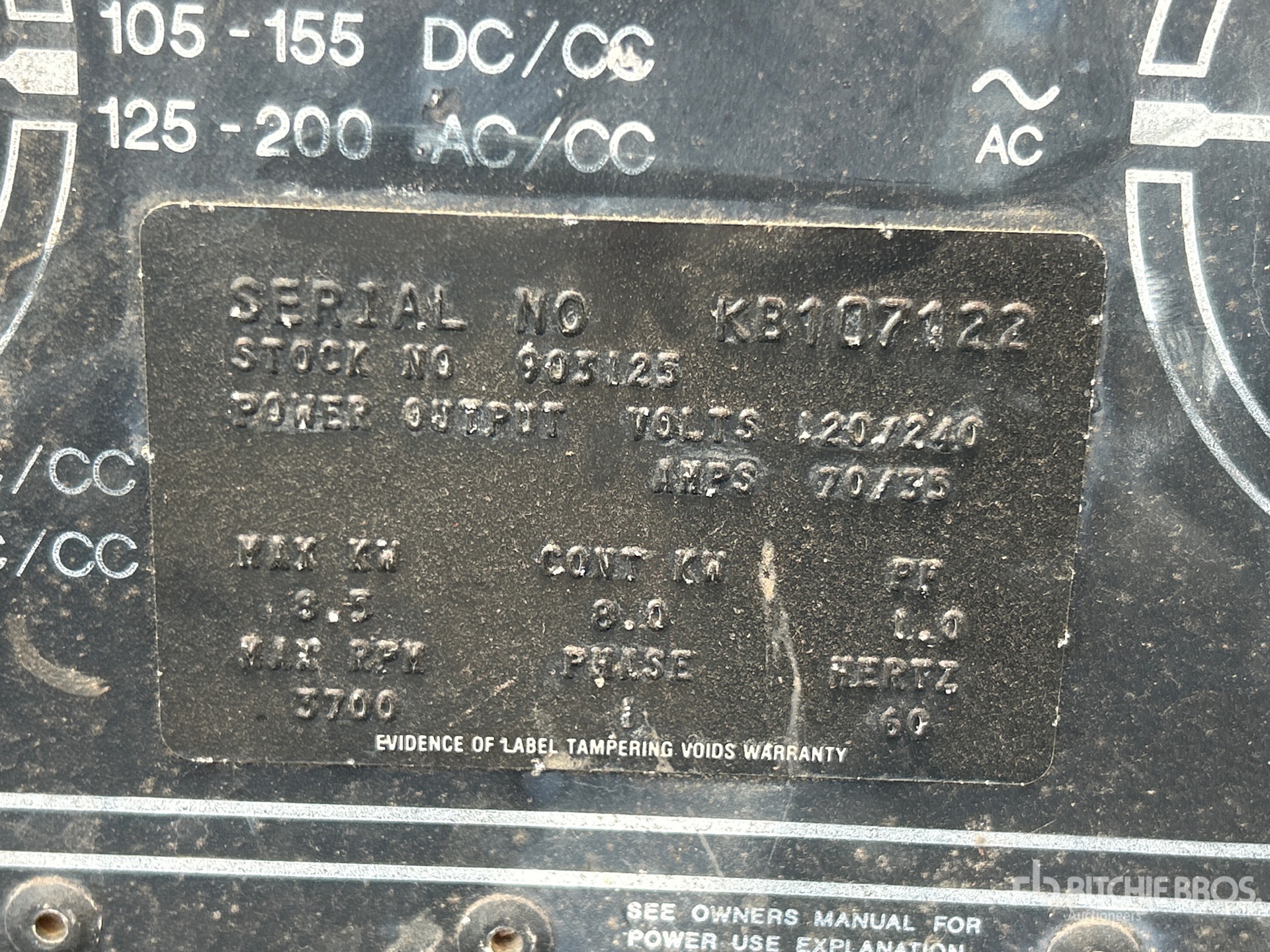 General Appearance with Serial Number / VIN
