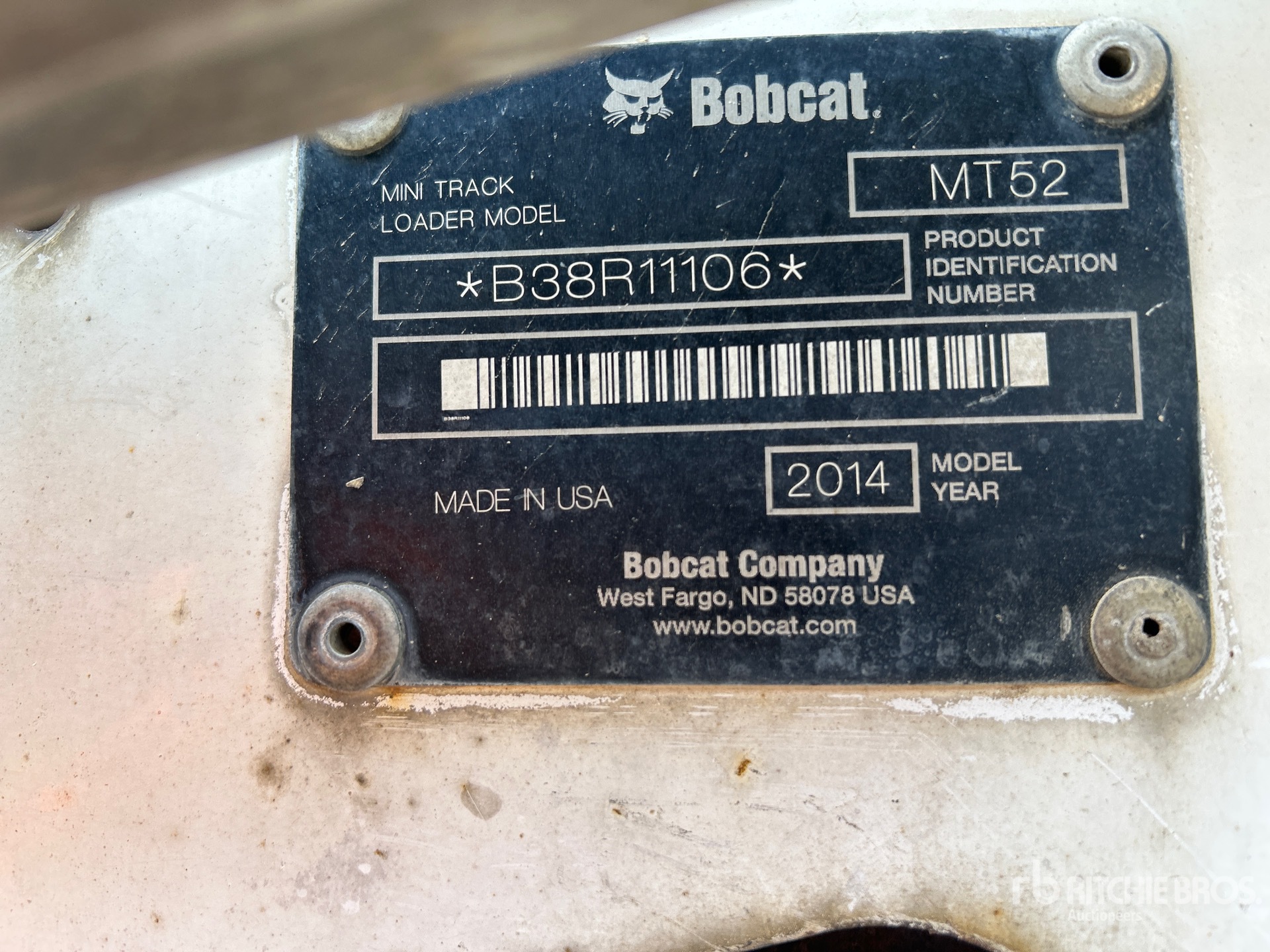 MINI CARGADOR SOBRE ORUGAS COMPACTO 2014 BOBCAT MT52
