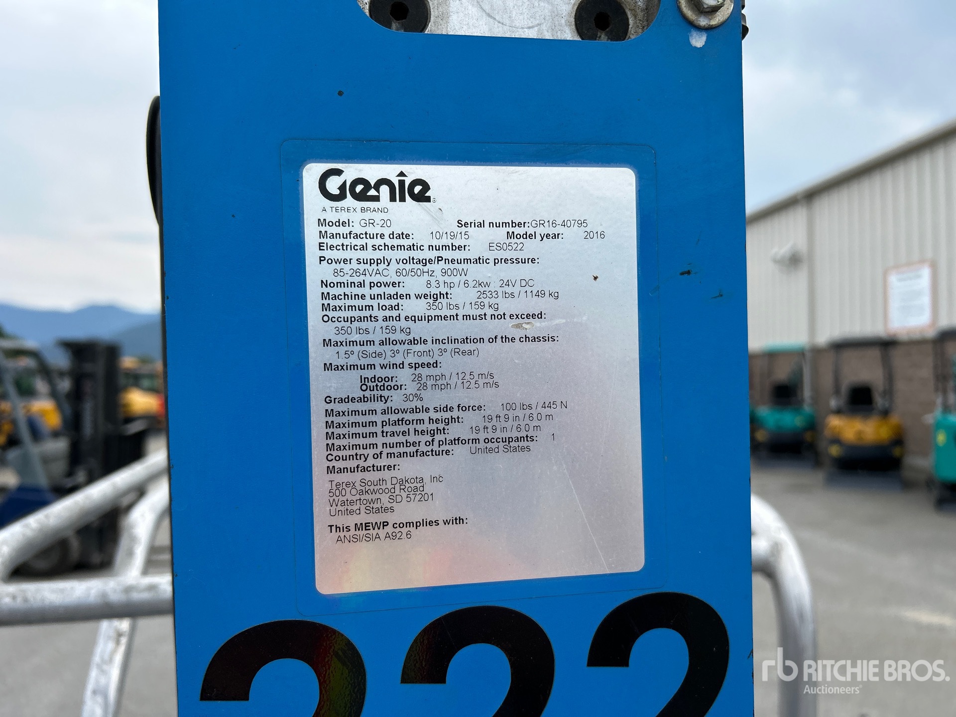 General Appearance with N.º de serie/VIN