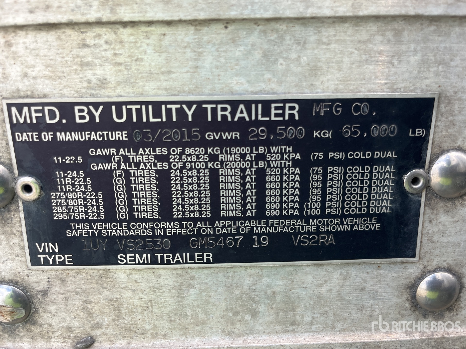 General Appearance with Serial Number / VIN