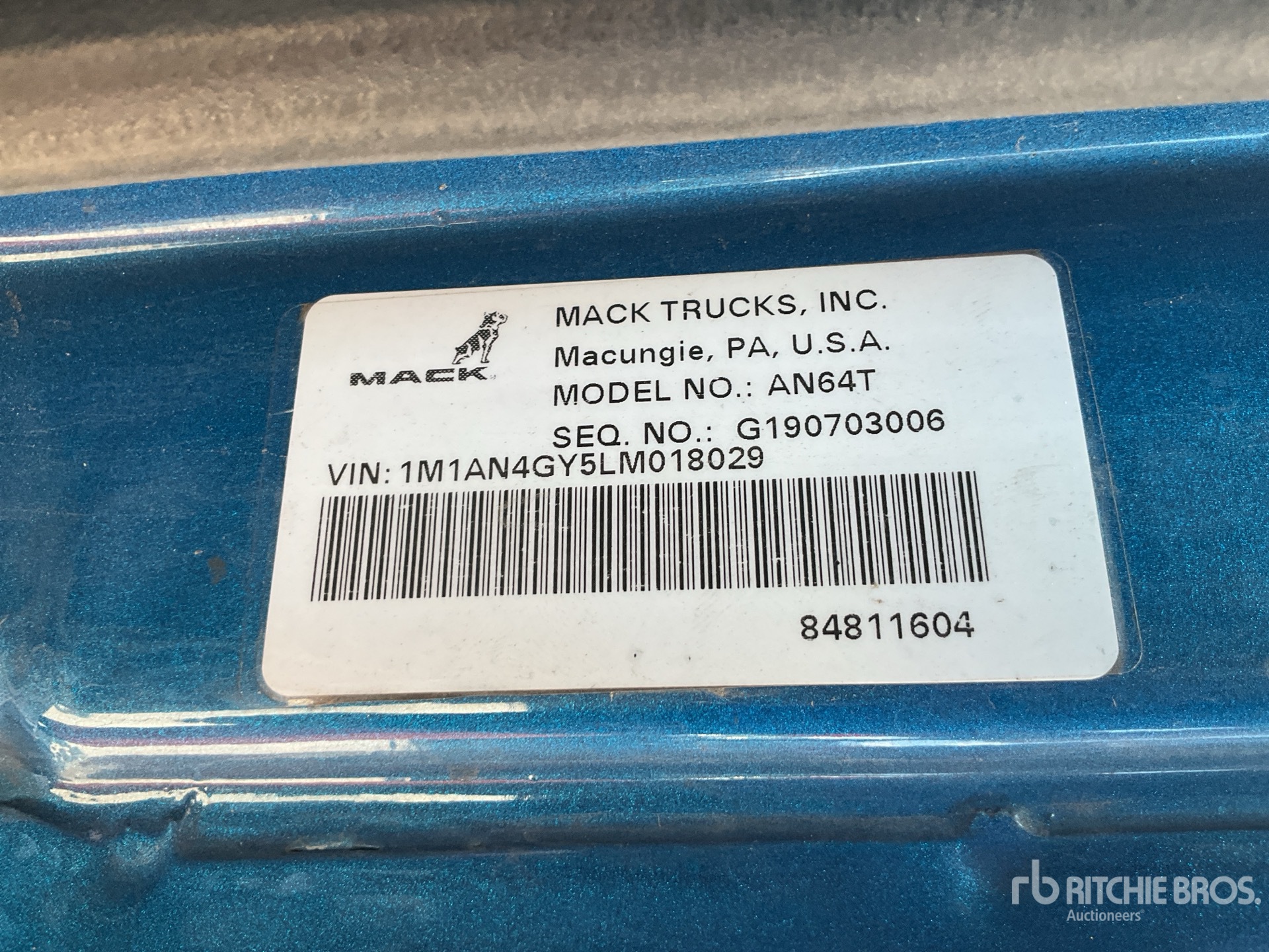 General Appearance with Serial Number / VIN