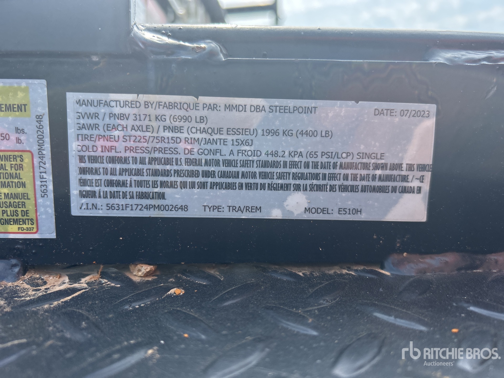 General Appearance with Serial Number / VIN