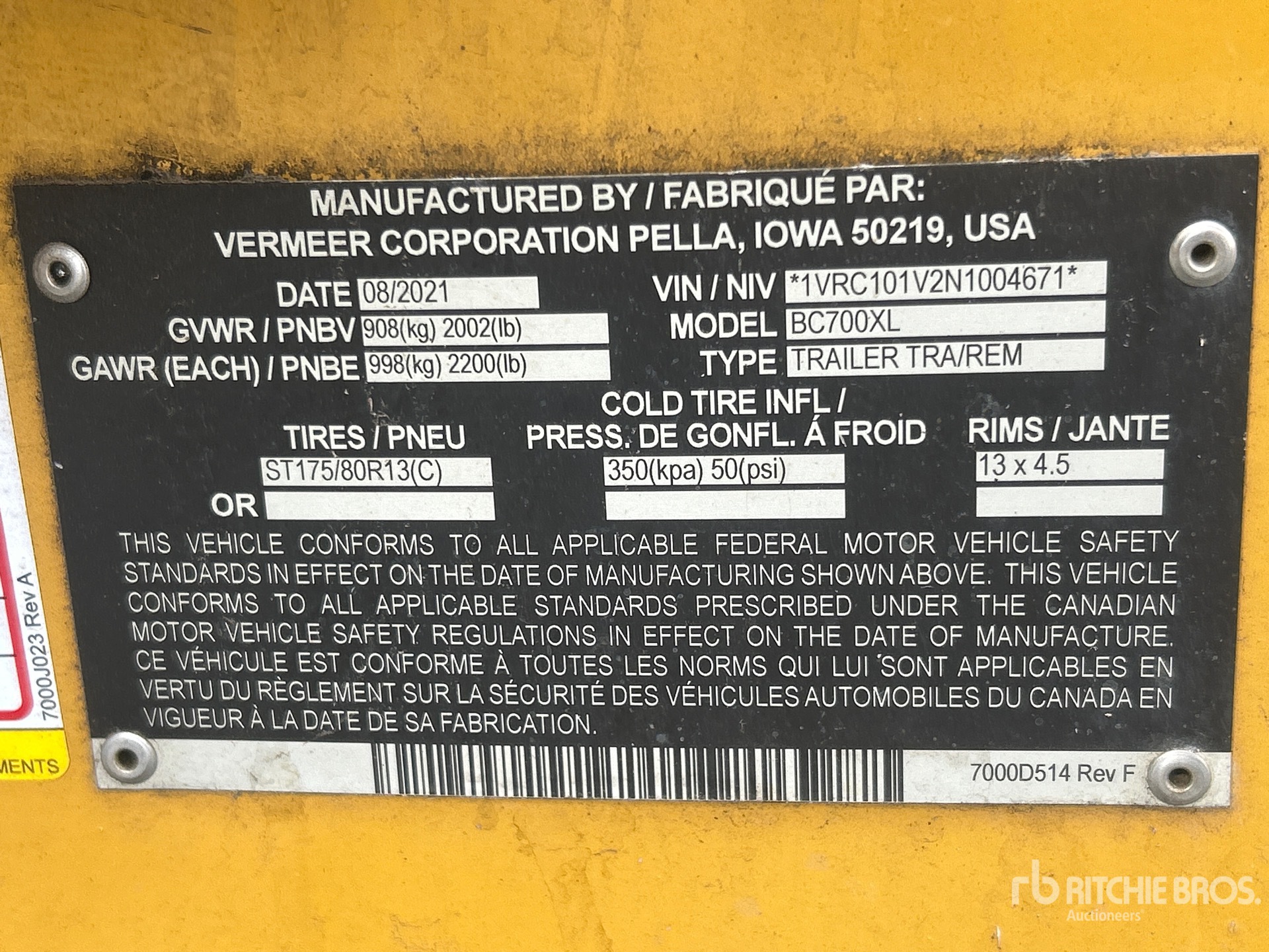 General Appearance with Numero seriale/numero d’identificazione del veicolo (VIN)