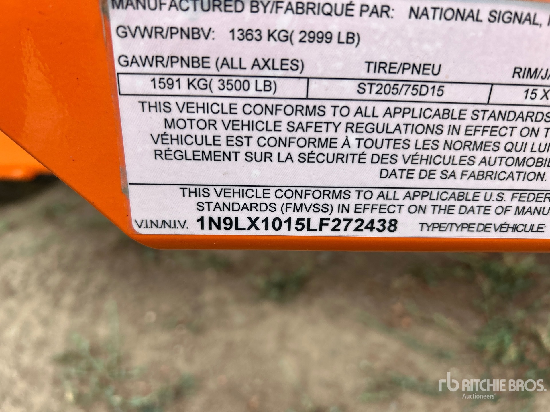 General Appearance with Numéro de série/Numéro d'identification du véhicule automobile
