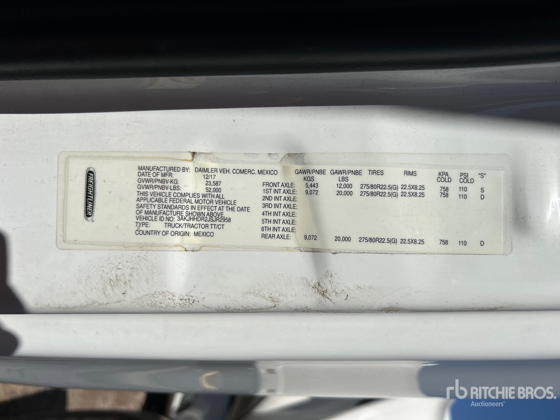 General Appearance with Serial Number / VIN
