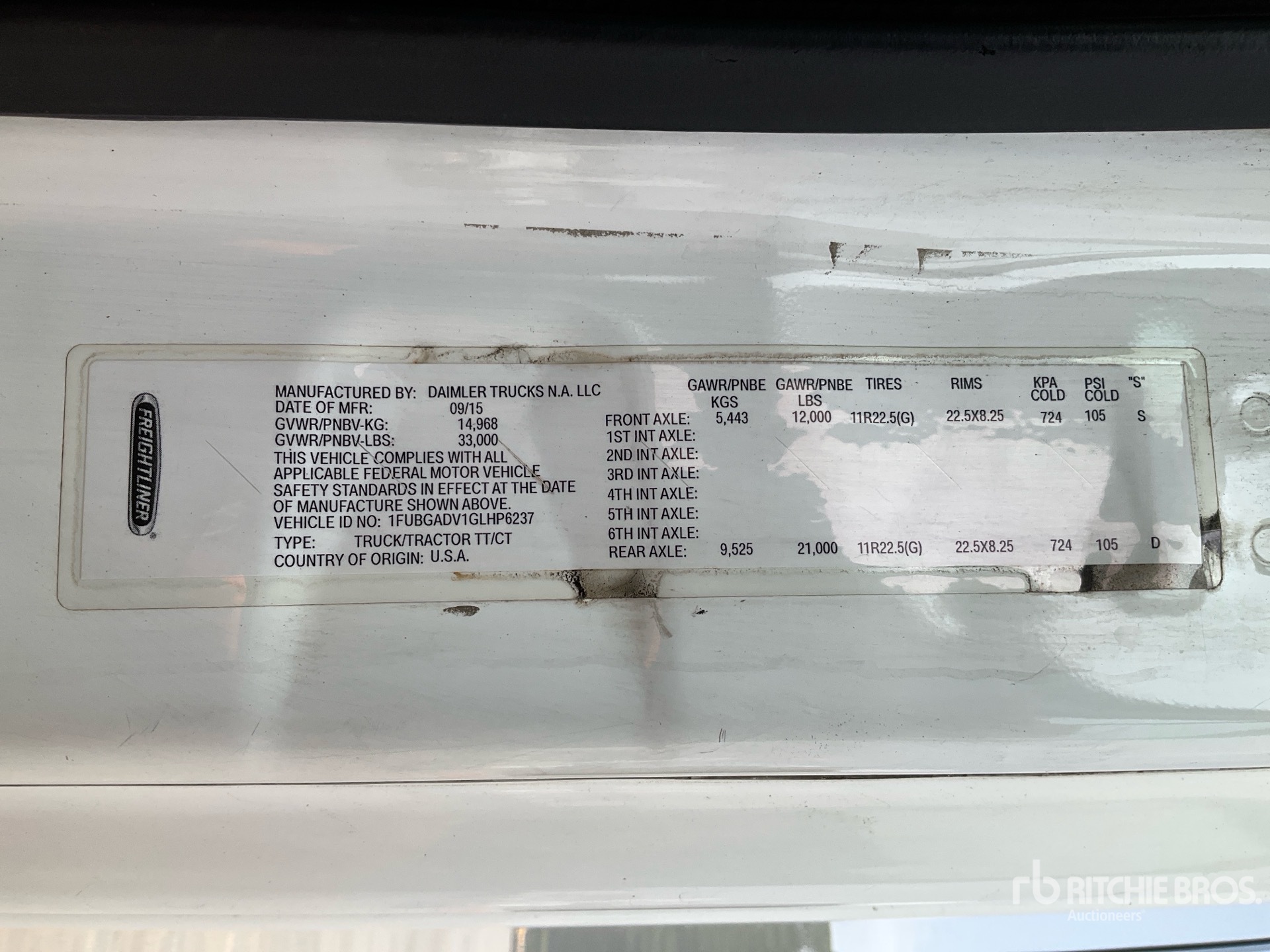 General Appearance with Serial Number / VIN