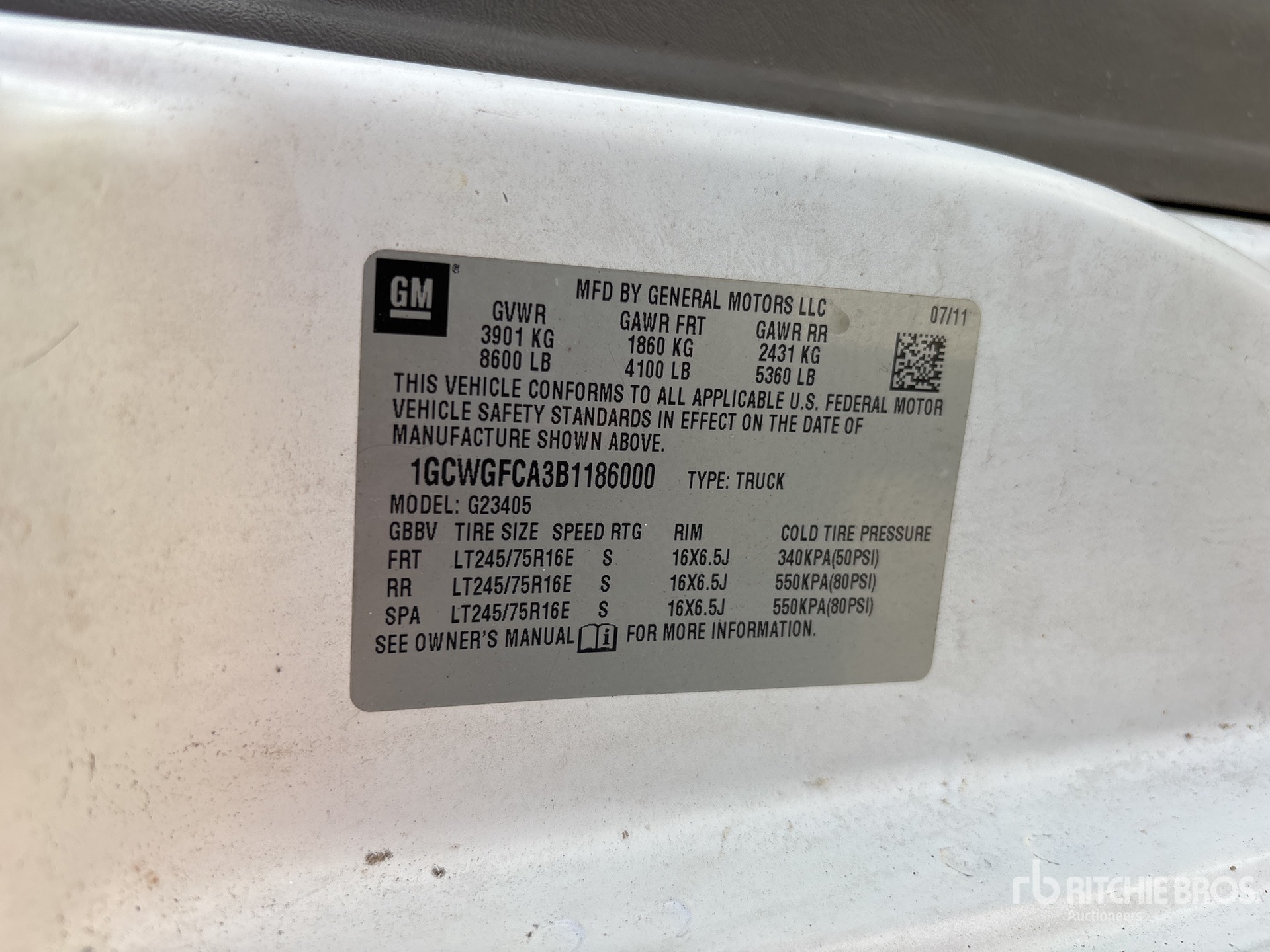 General Appearance with Serial Number / VIN