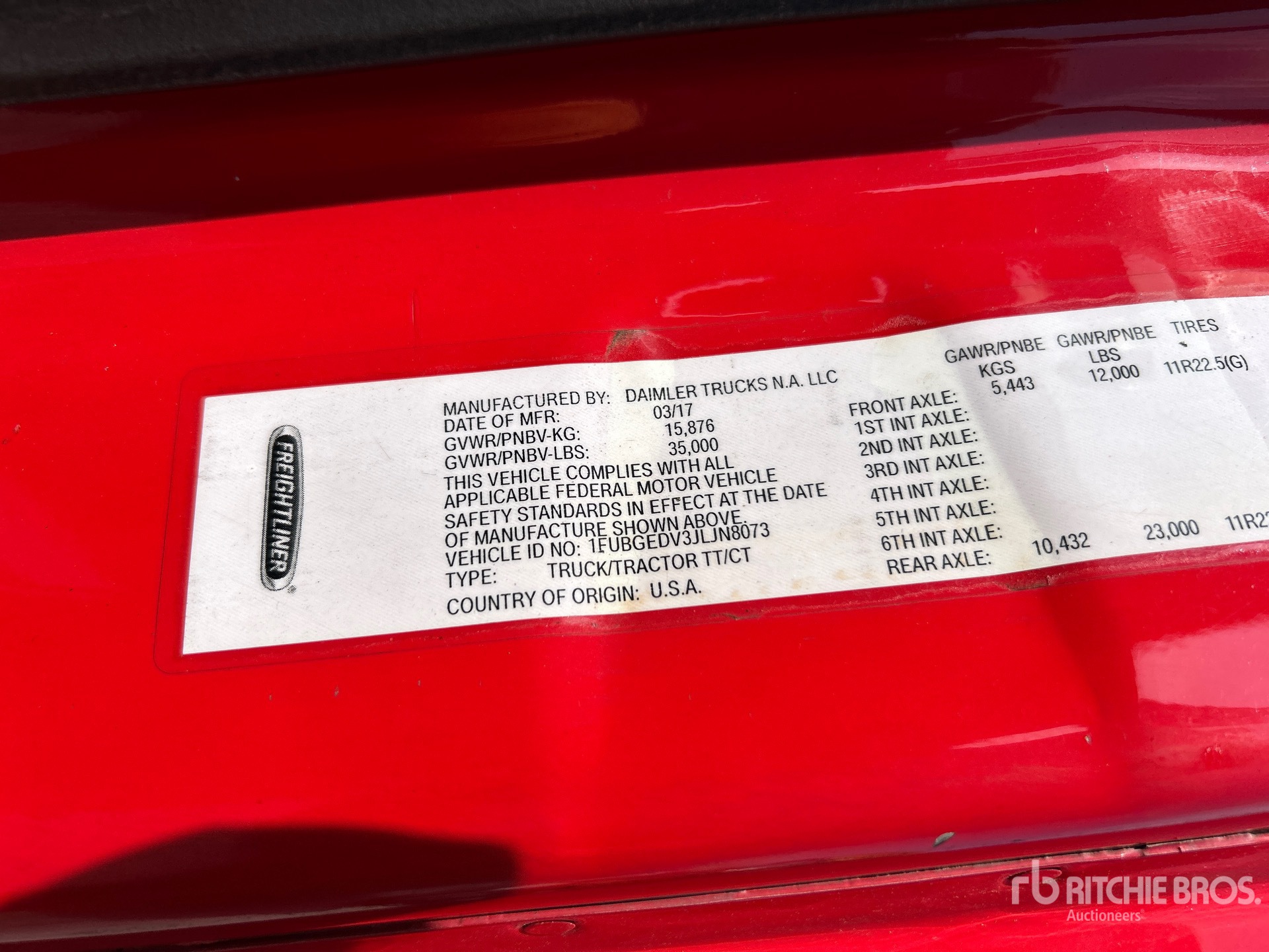General Appearance with Serial Number / VIN