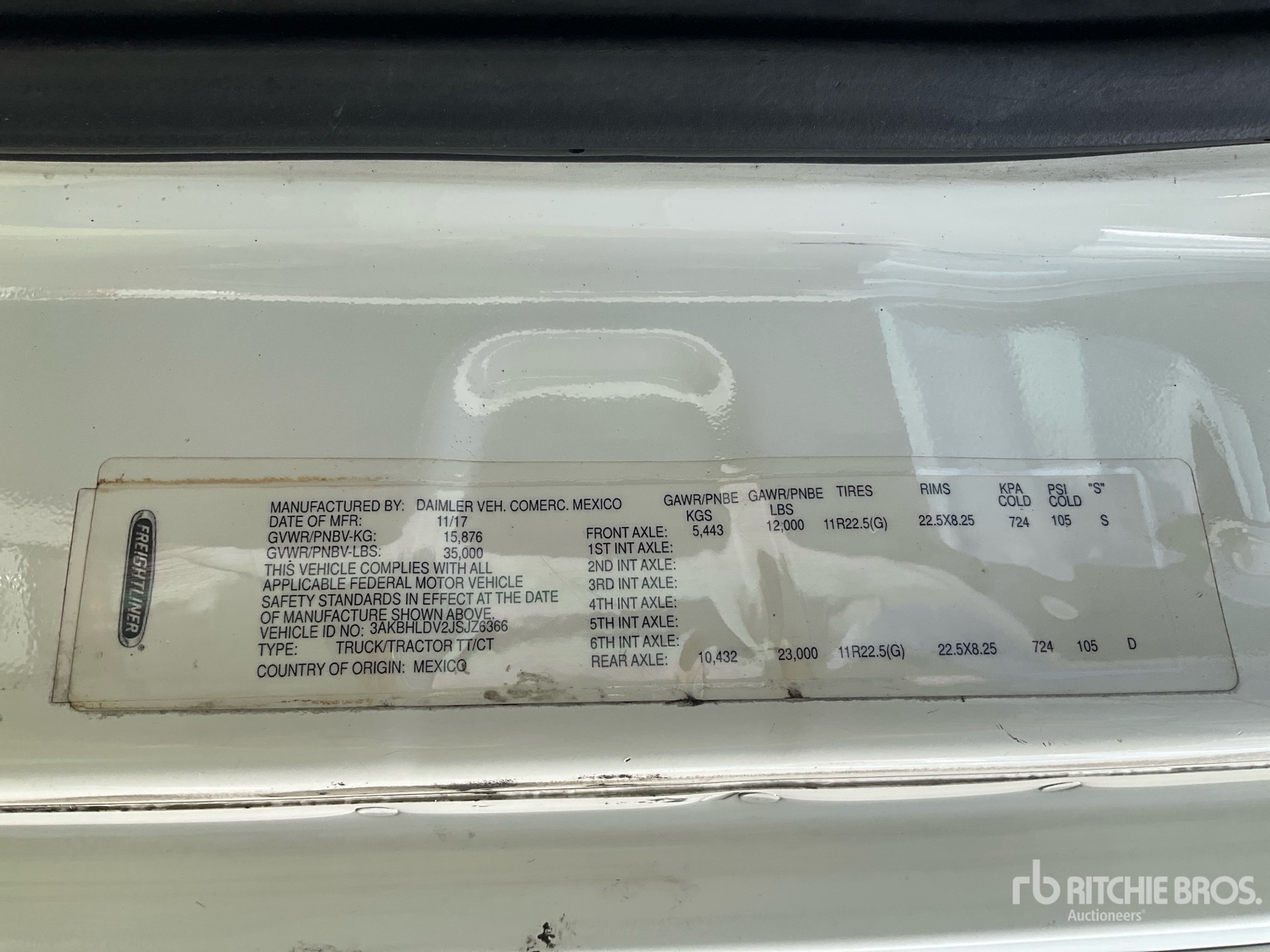 General Appearance with Serial Number / VIN