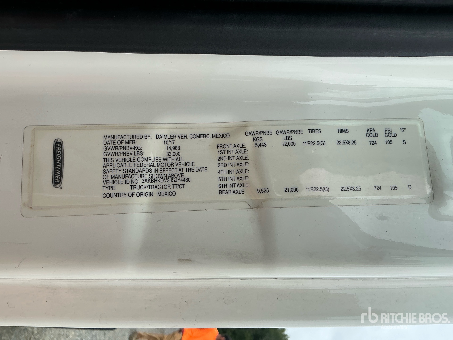 General Appearance with Serial Number / VIN