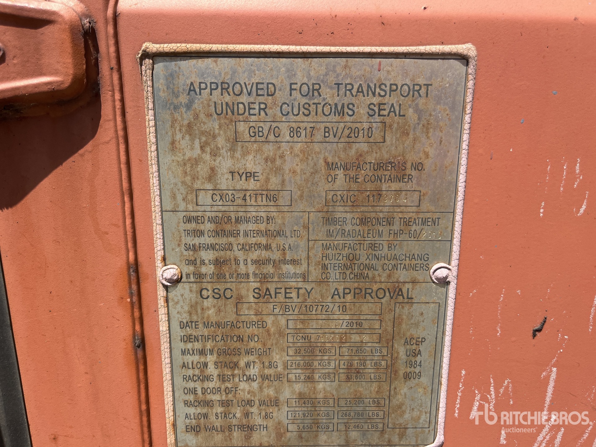 General Appearance with Serial Number / VIN