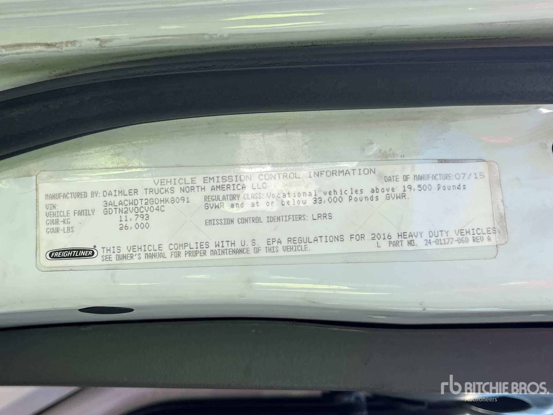 General Appearance with Serial Number / VIN