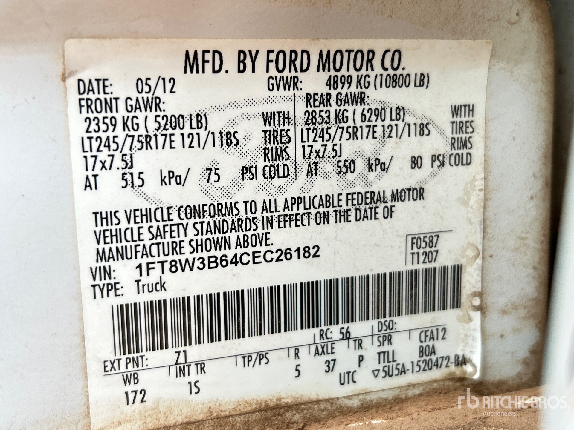 General Appearance with Serial Number / VIN