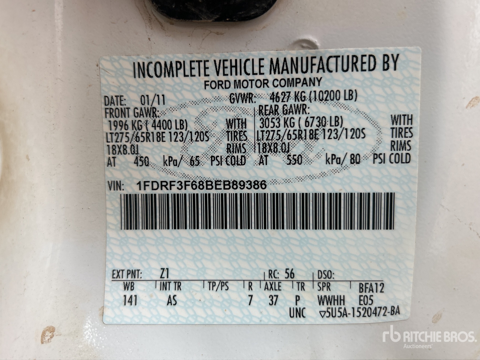 General Appearance with Serial Number / VIN