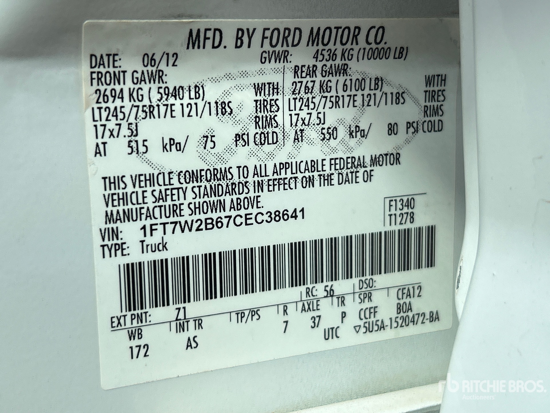 General Appearance with Serial Number / VIN