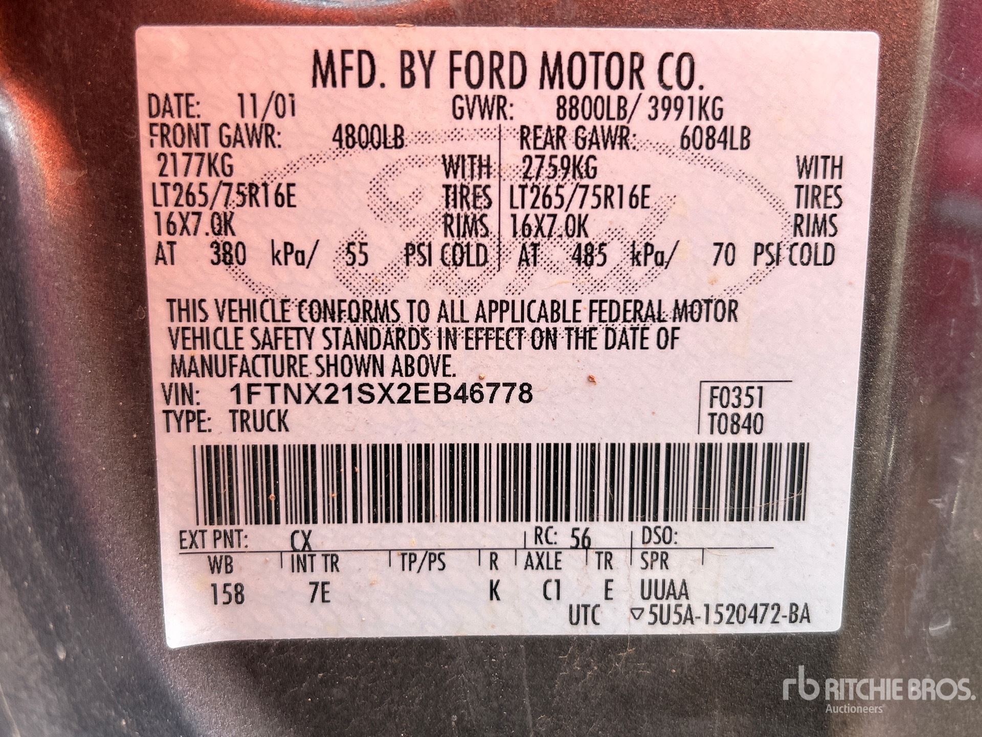 General Appearance with Serial Number / VIN