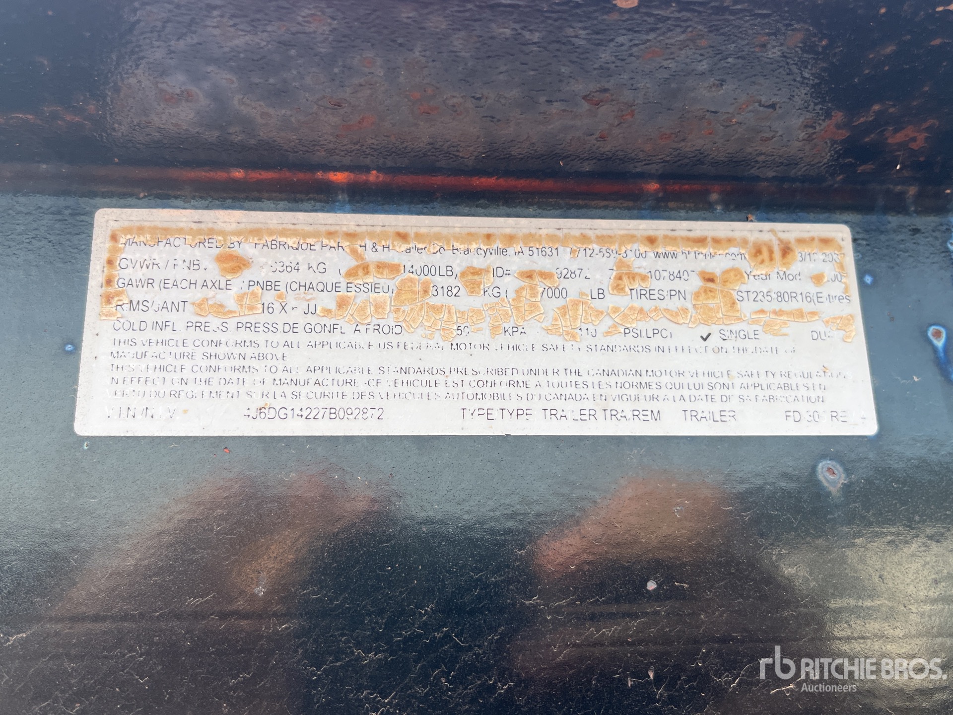 General Appearance with Serial Number / VIN