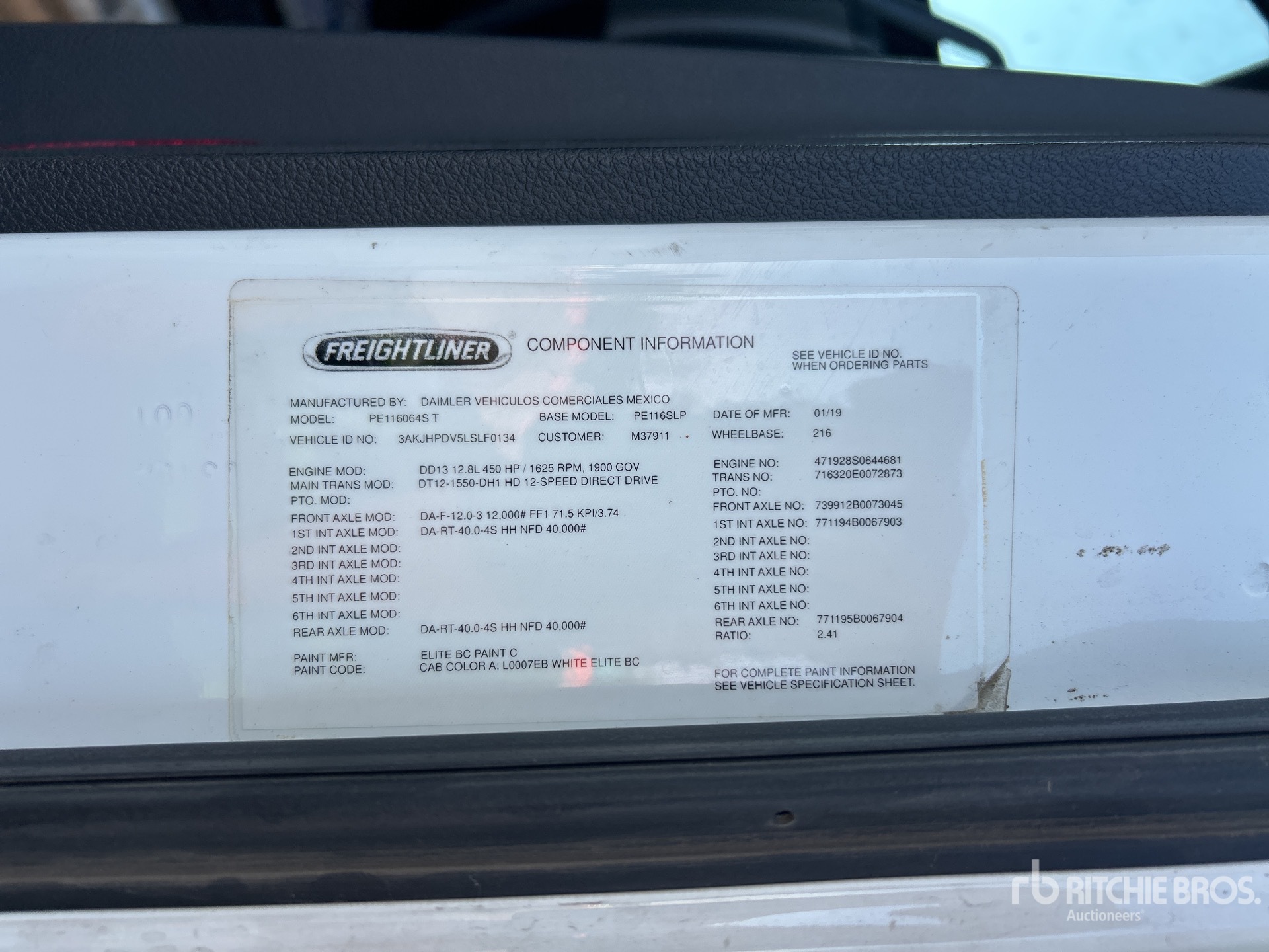 General Appearance with Serial Number / VIN