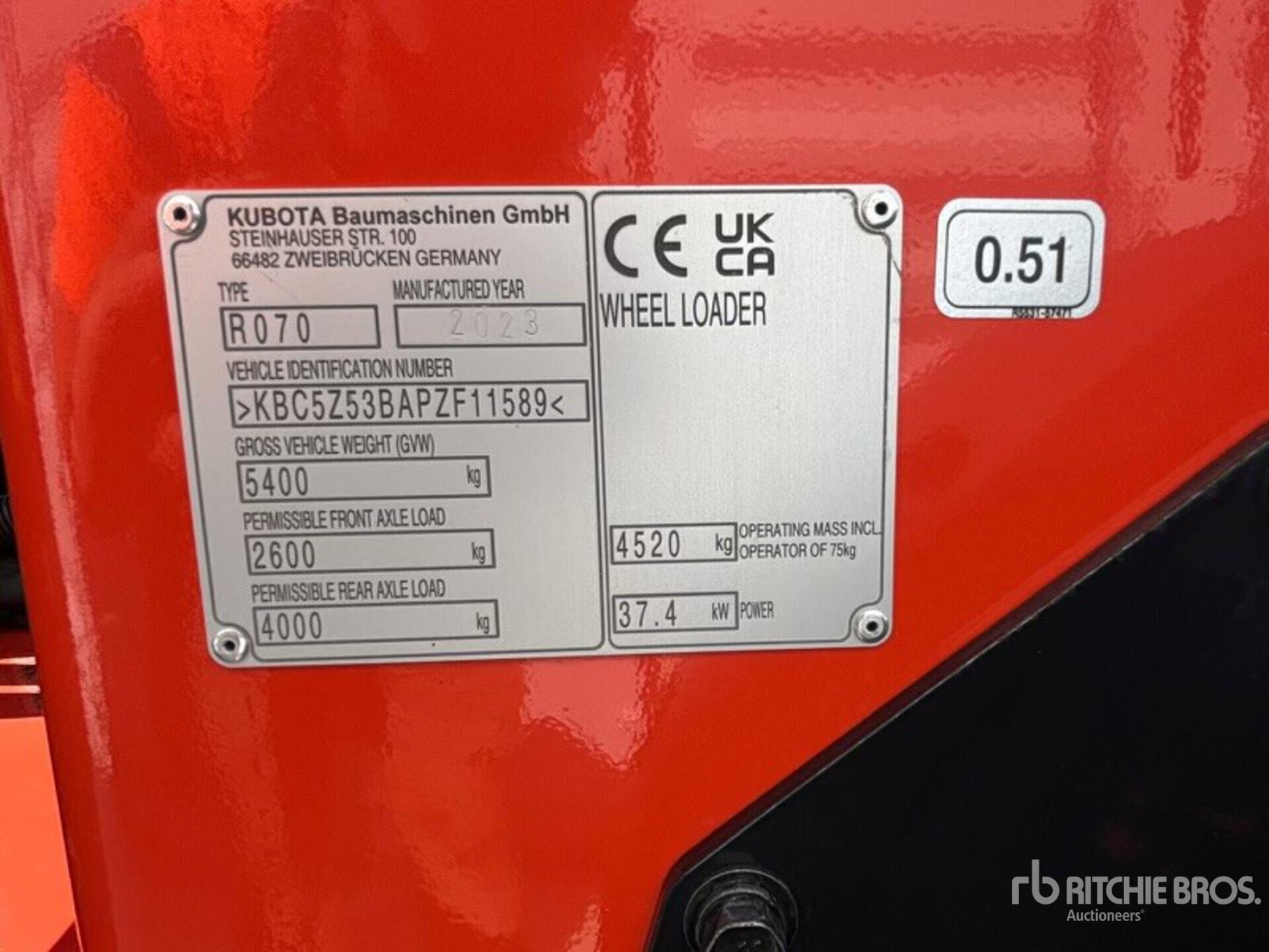 General Appearance with Serial Number / VIN