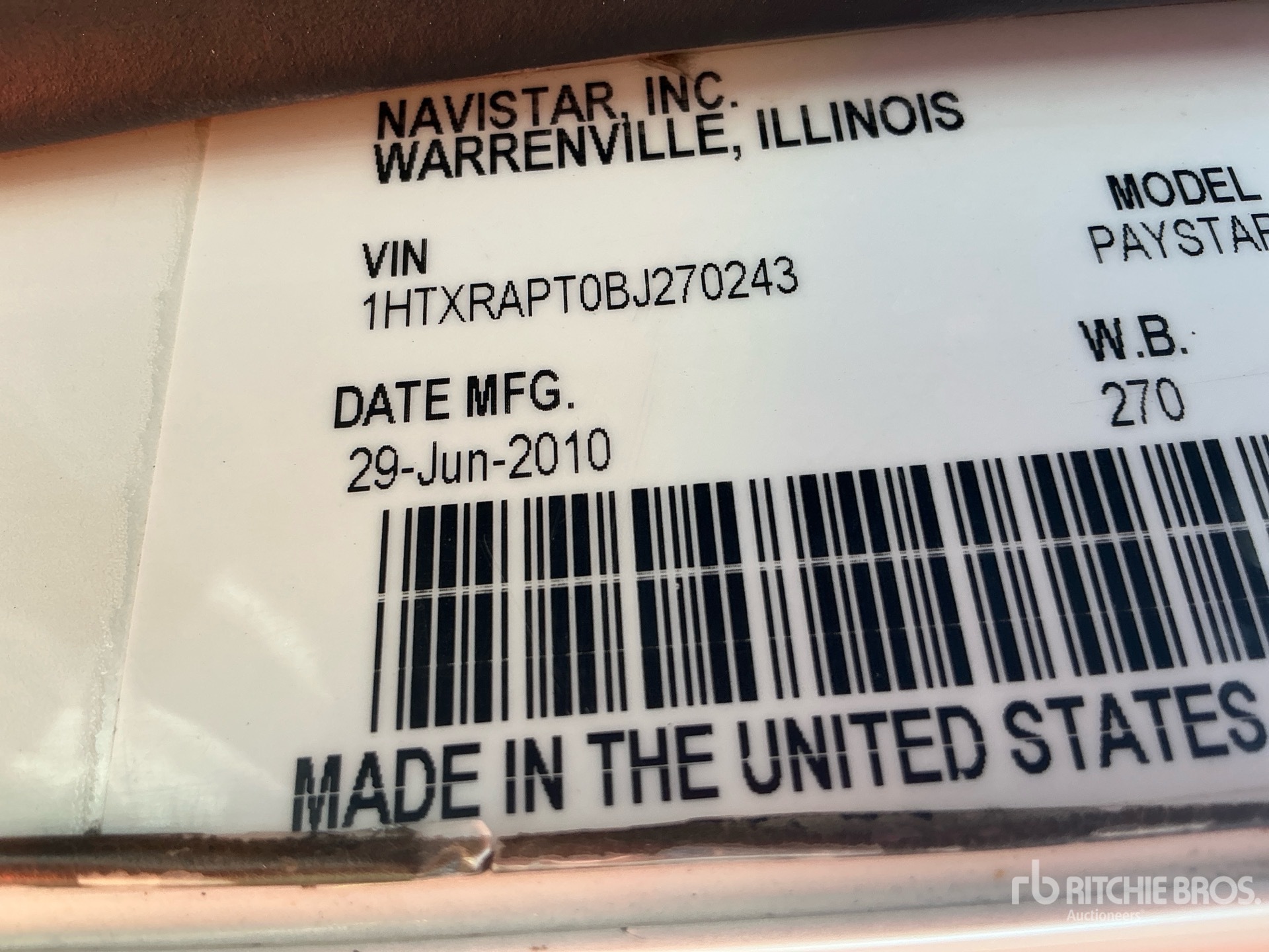 General Appearance with Serial Number / VIN