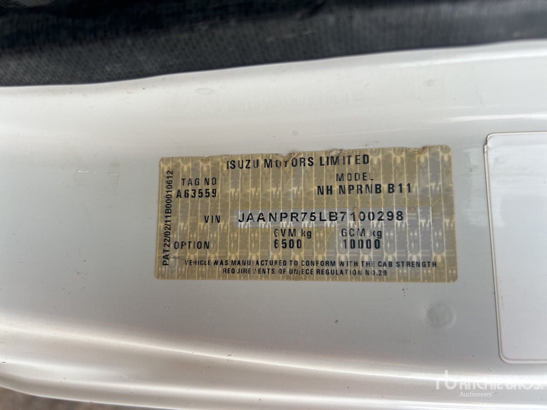 General Appearance with Serial Number / VIN