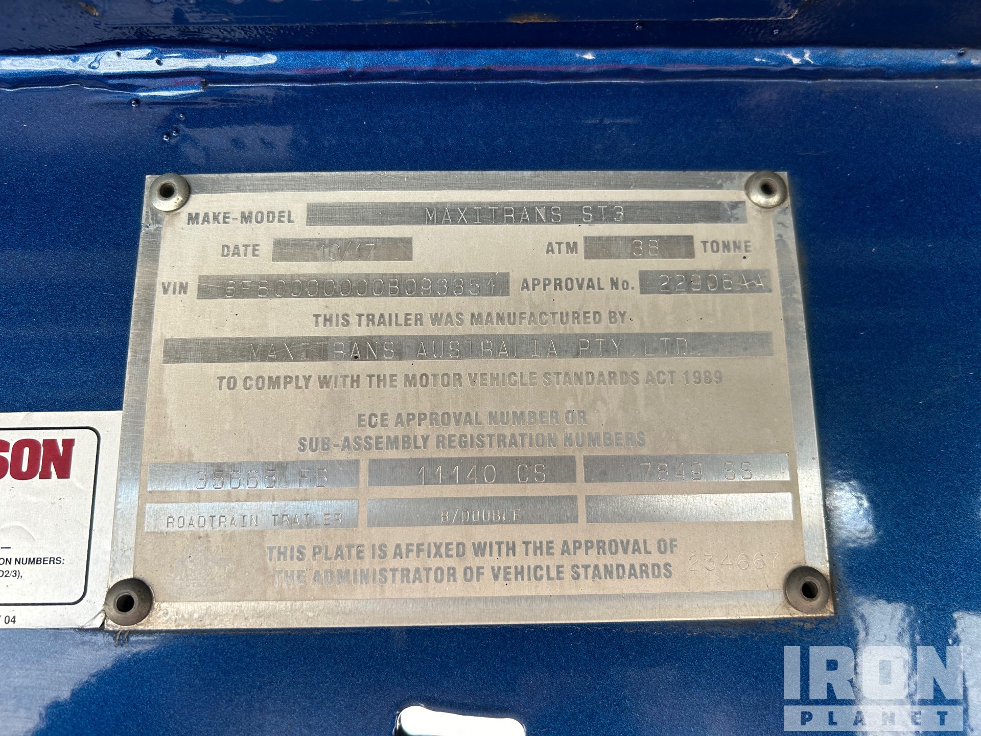 General Appearance with Serial Number / VIN