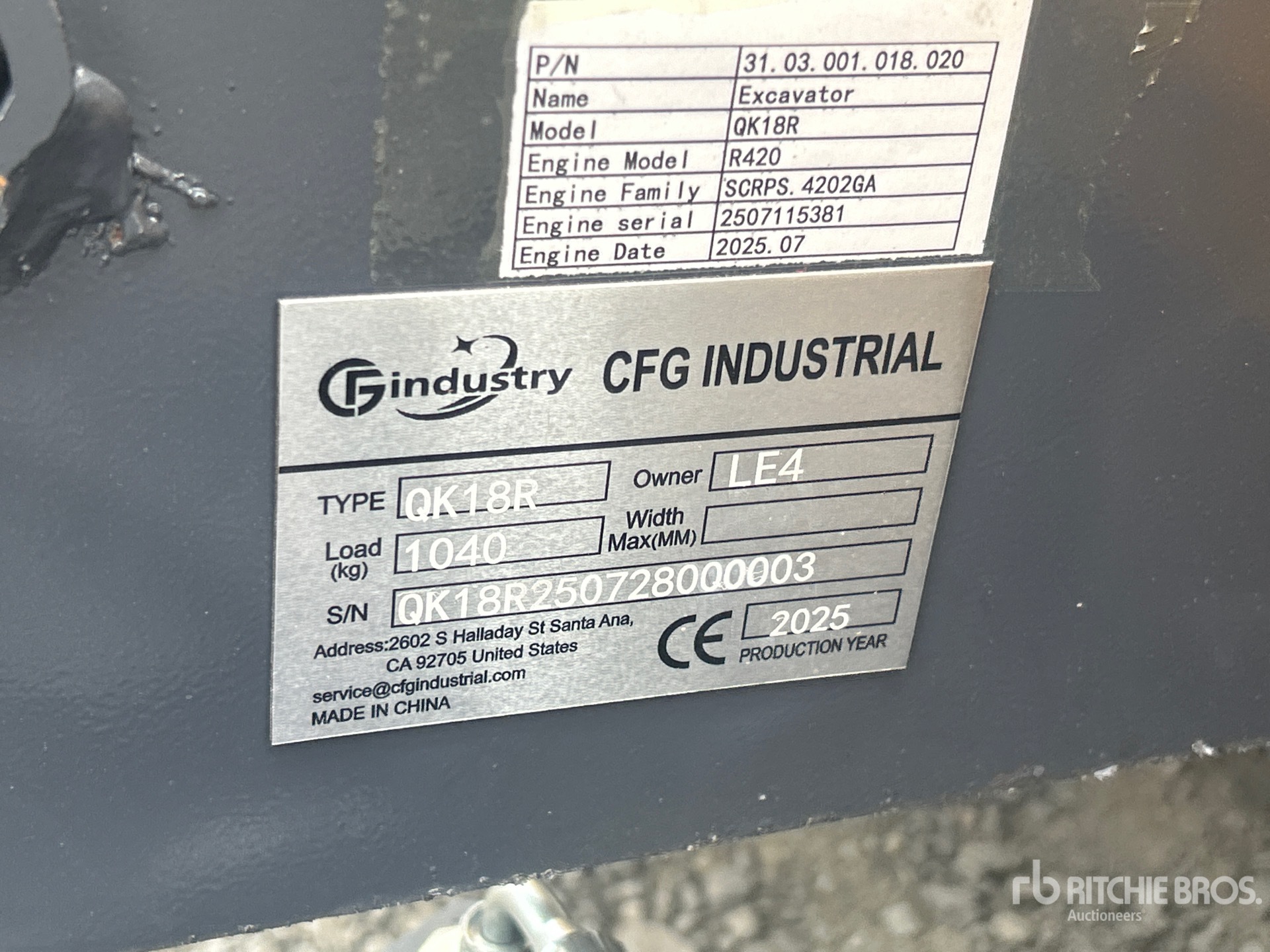 General Appearance with Serial Number / VIN