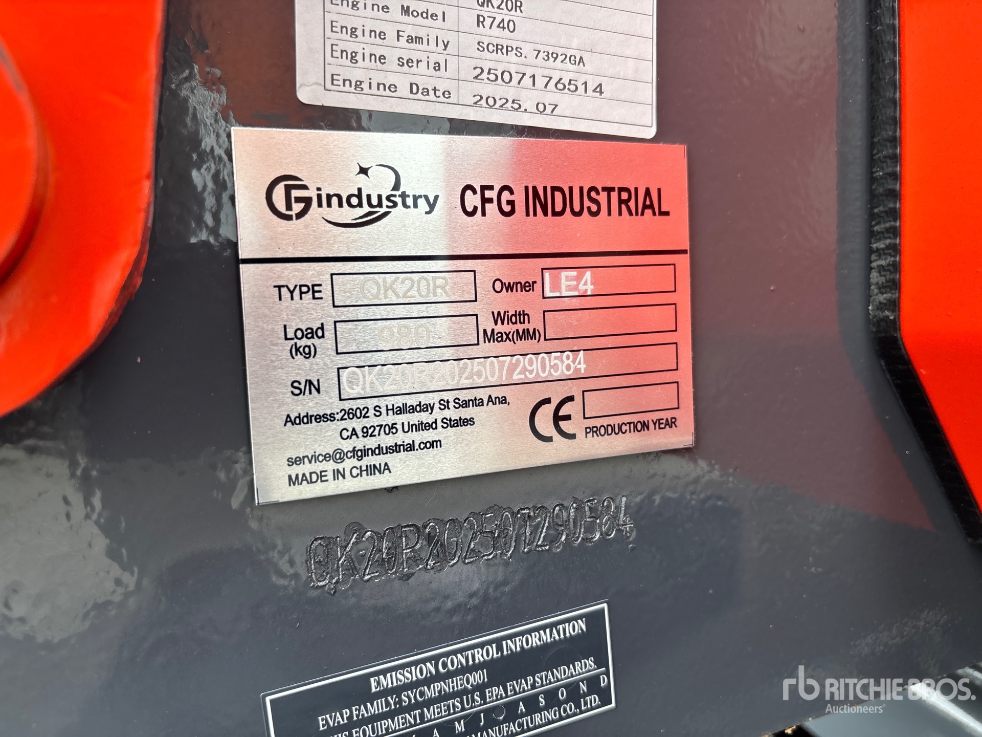 General Appearance with Serial Number / VIN