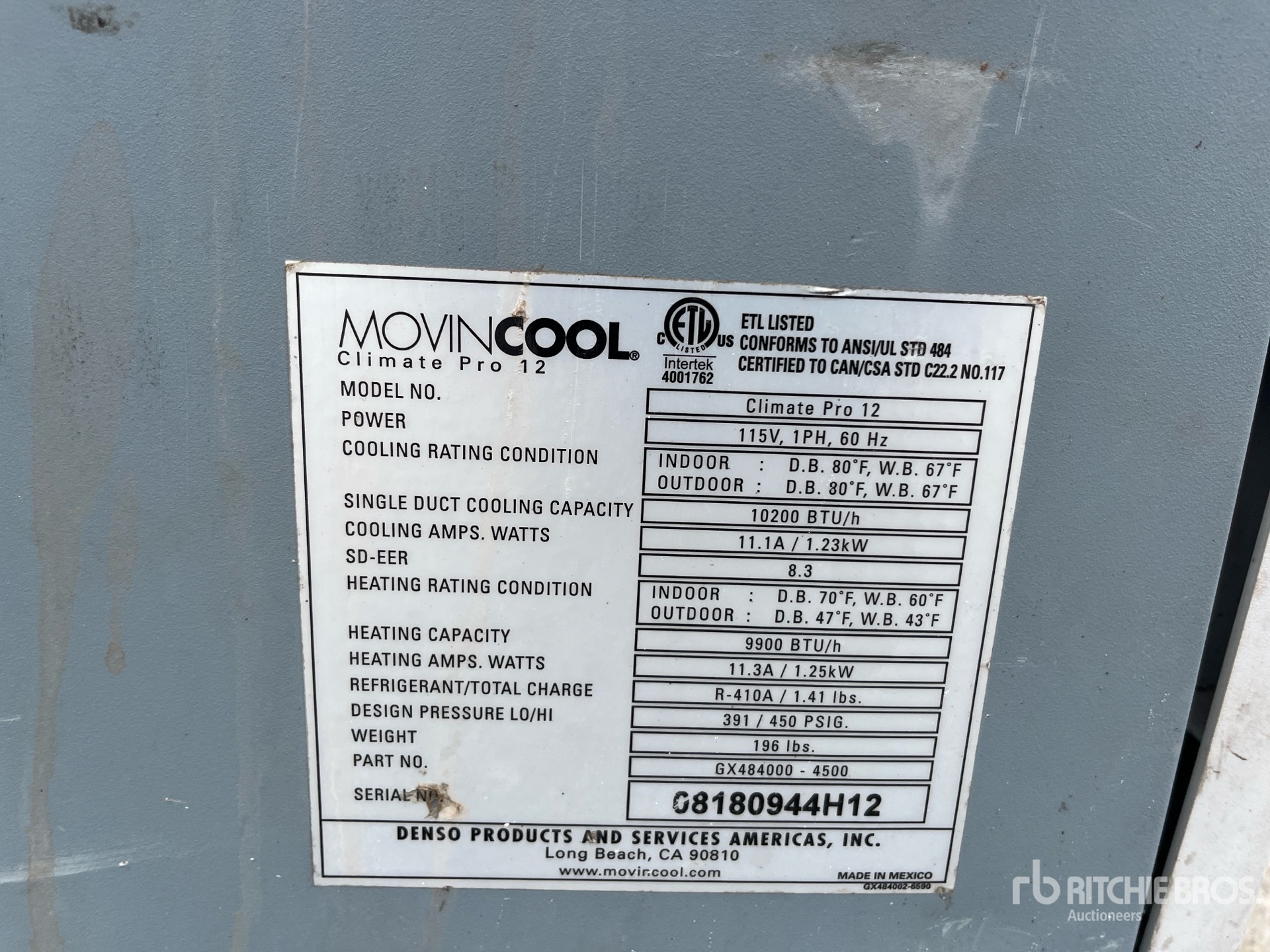 General Appearance with Serial Number / VIN