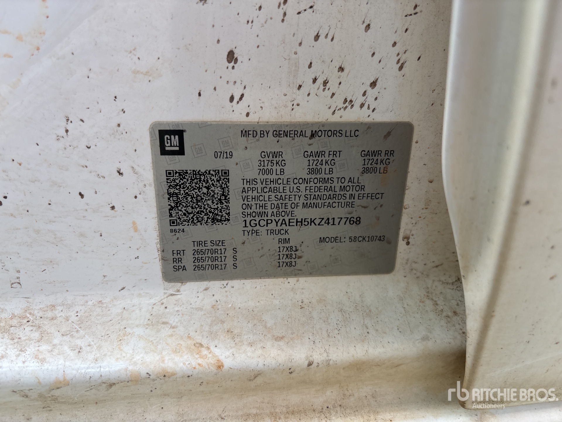 General Appearance with Serial Number / VIN