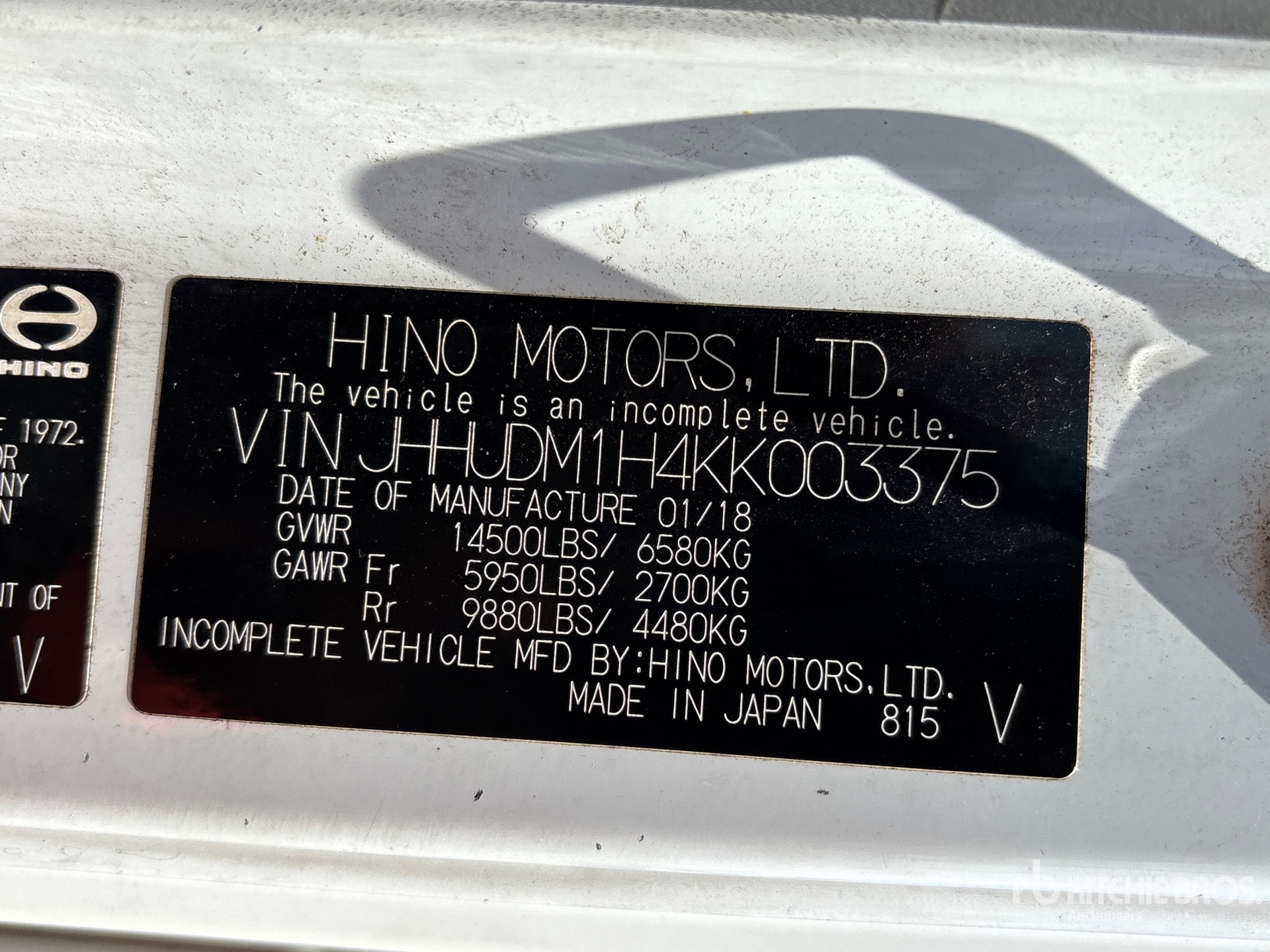 General Appearance with Numéro de série/Numéro d'identification du véhicule automobile