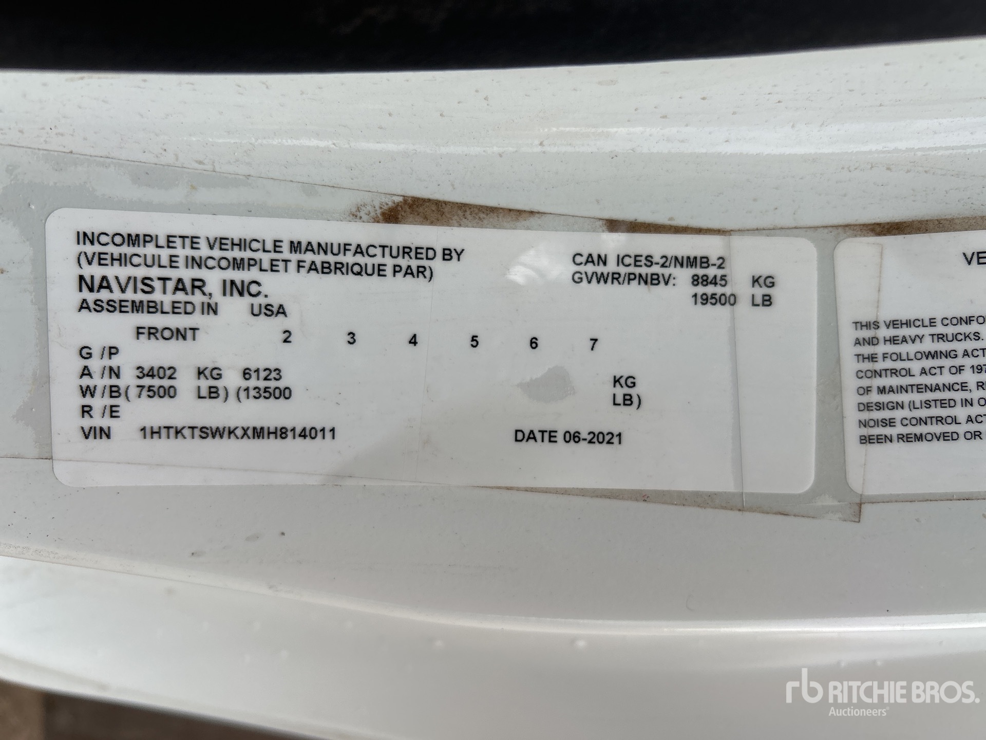 General Appearance with Serial Number / VIN