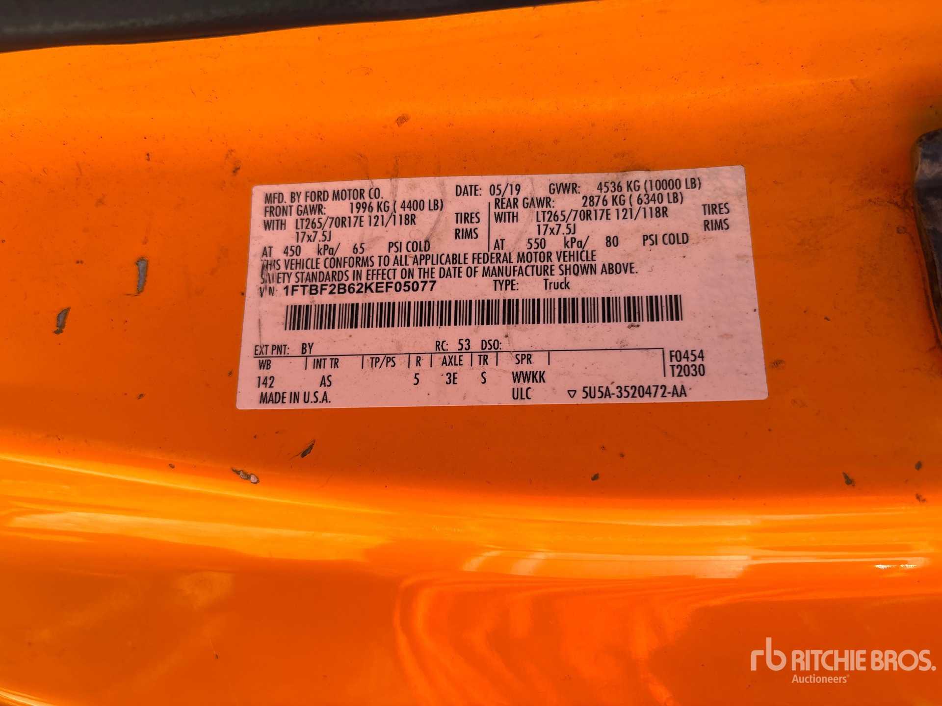 General Appearance with Serial Number / VIN