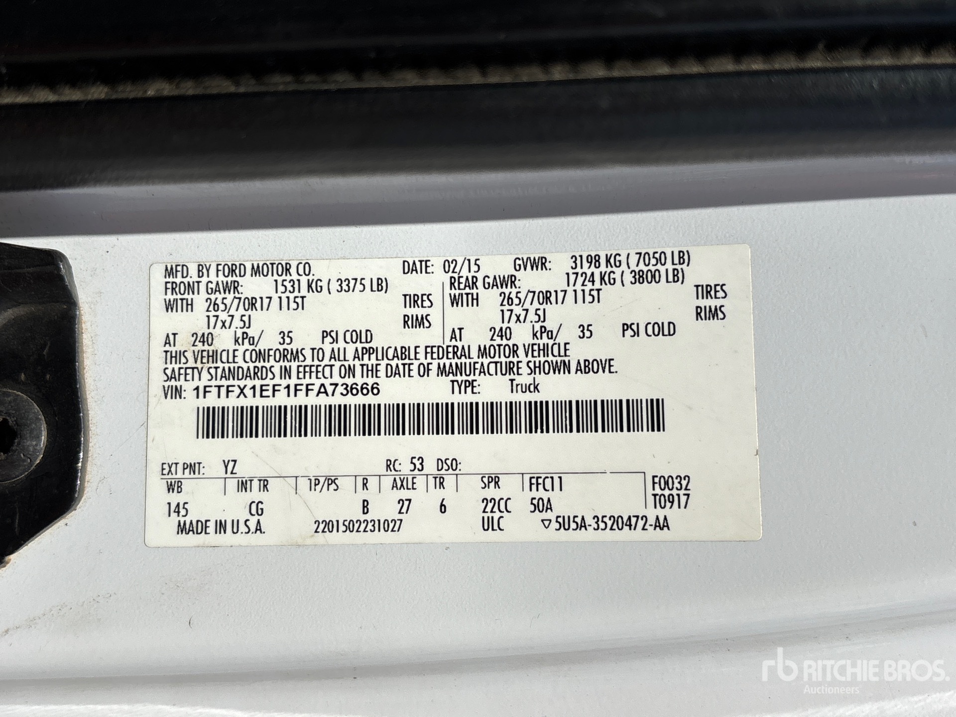 General Appearance with Serial Number / VIN