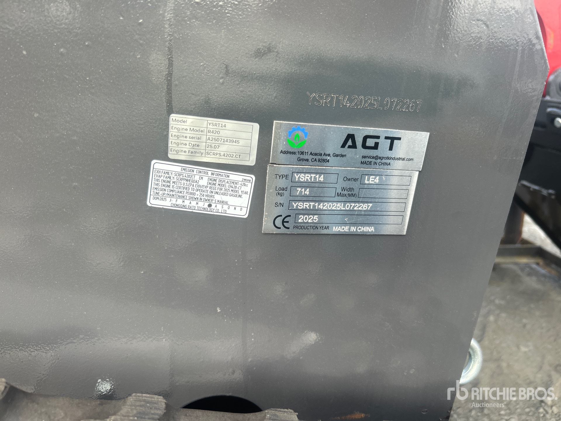 General Appearance with Serial Number / VIN